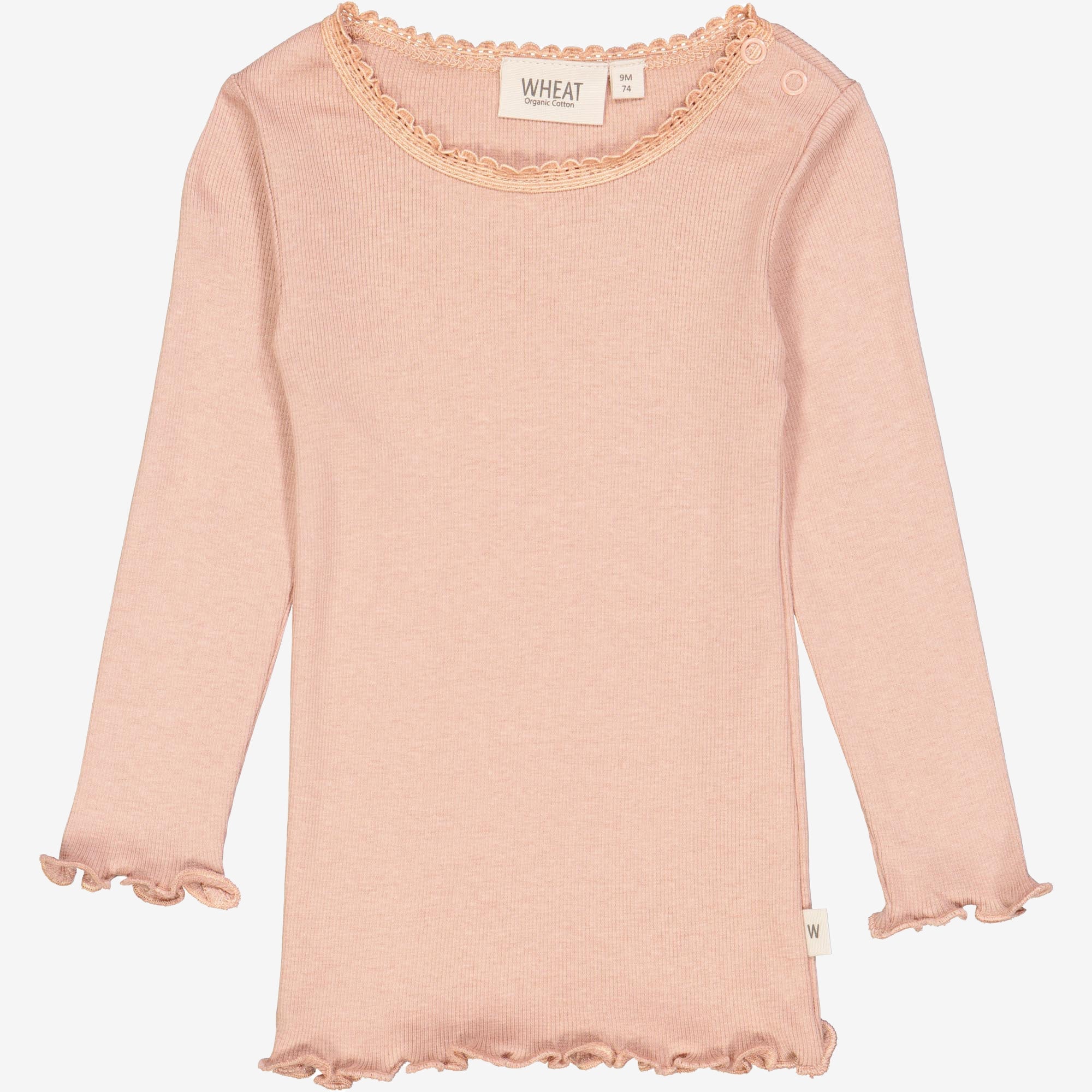 Wheat Main Blonde Rib T-Shirt LS | Baby Jersey Tops and T-Shirts 2031 rose dawn