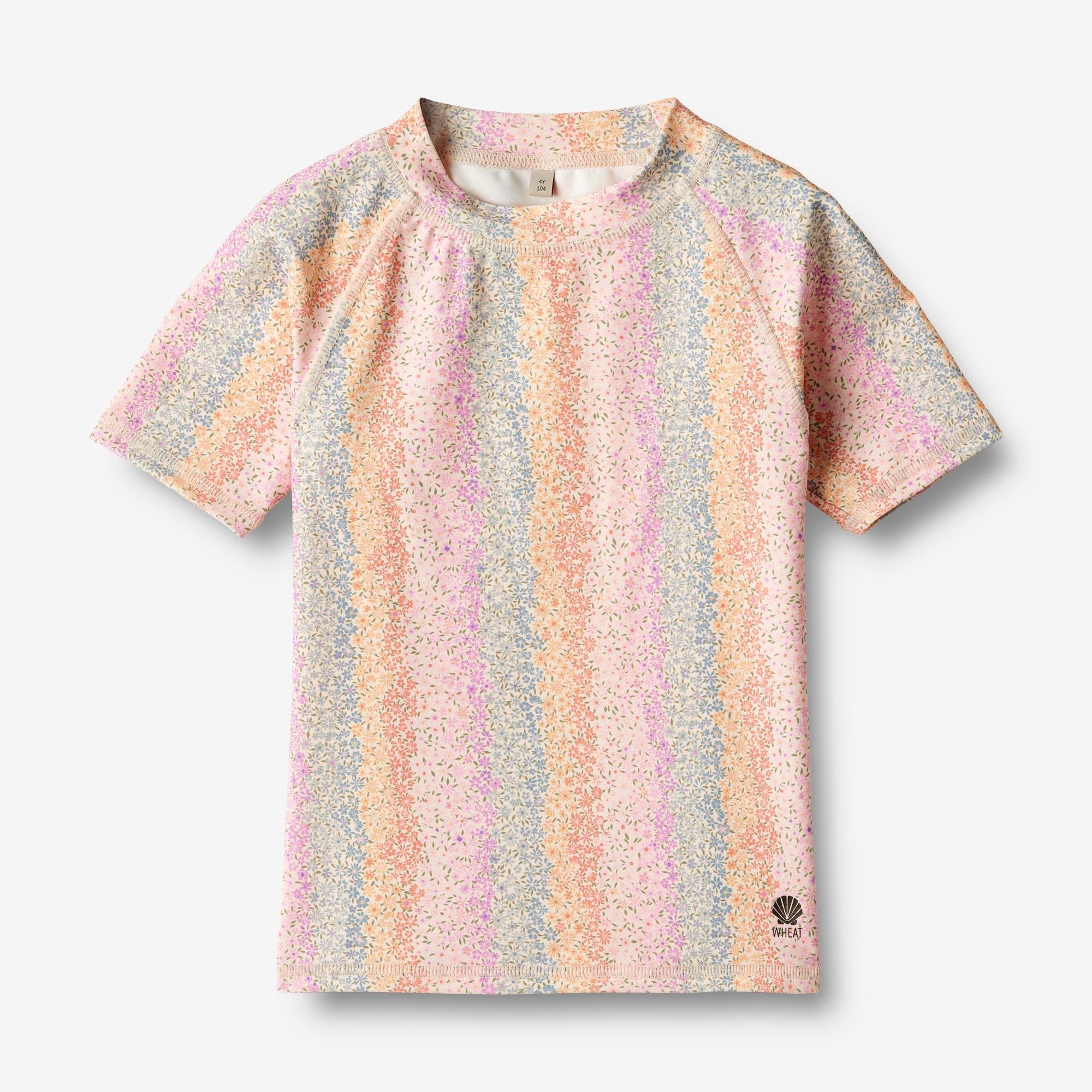 Wheat Main Kortærmet Bade T-shirt Jackie Swimwear 9506 rainbow flowers