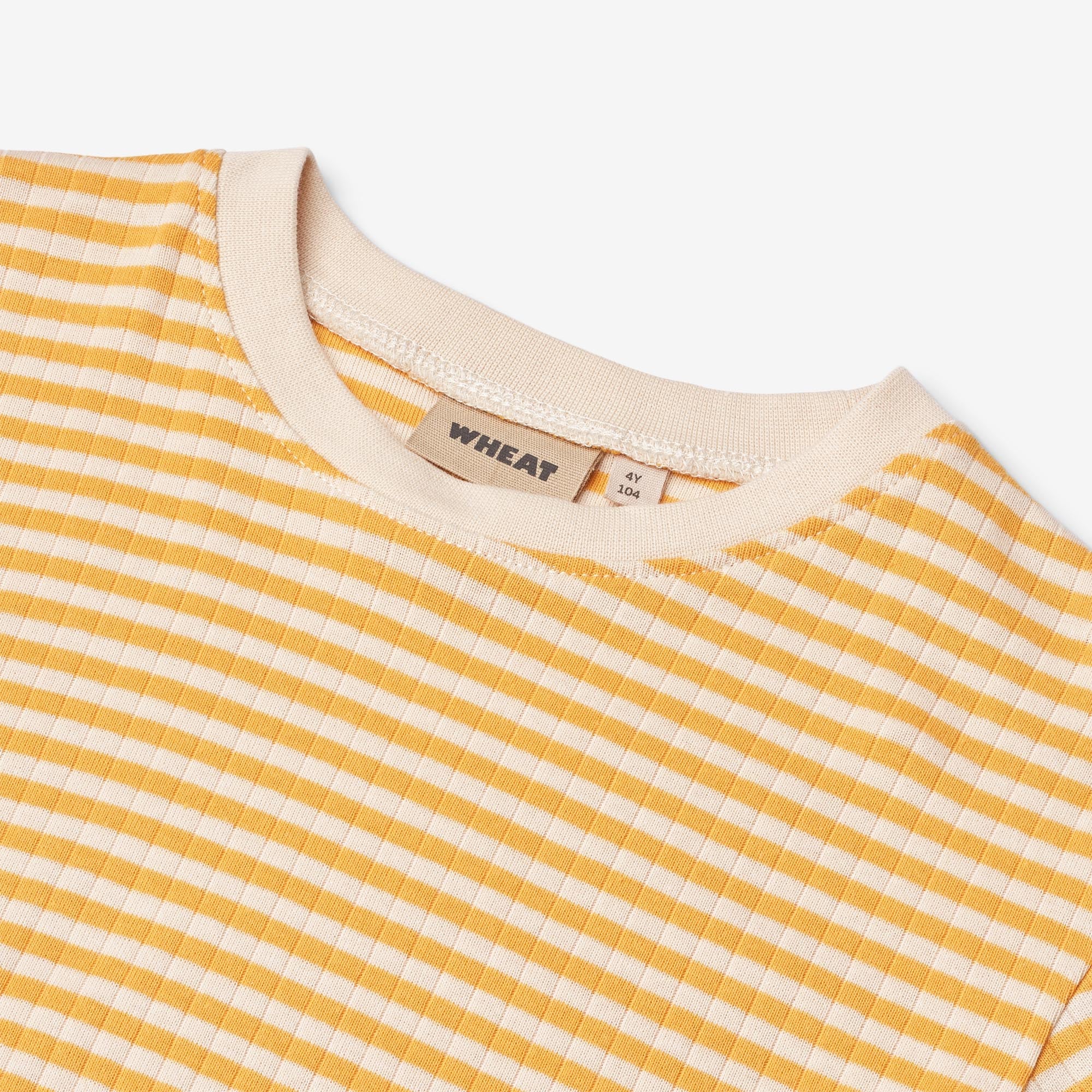 Kortærmet T-shirt Fabian - yellow rib stripe