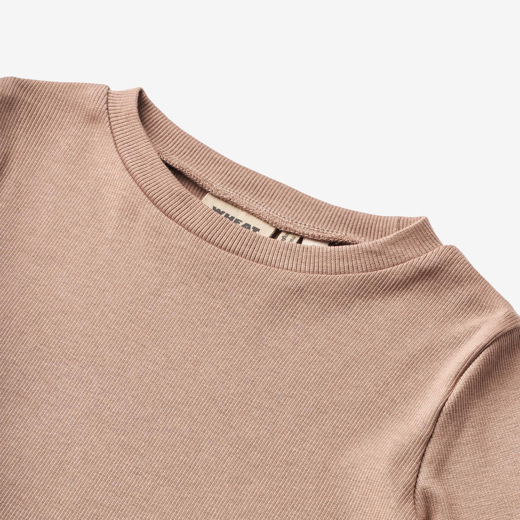 Langærmet Rib T-shirt Else - nougat rose