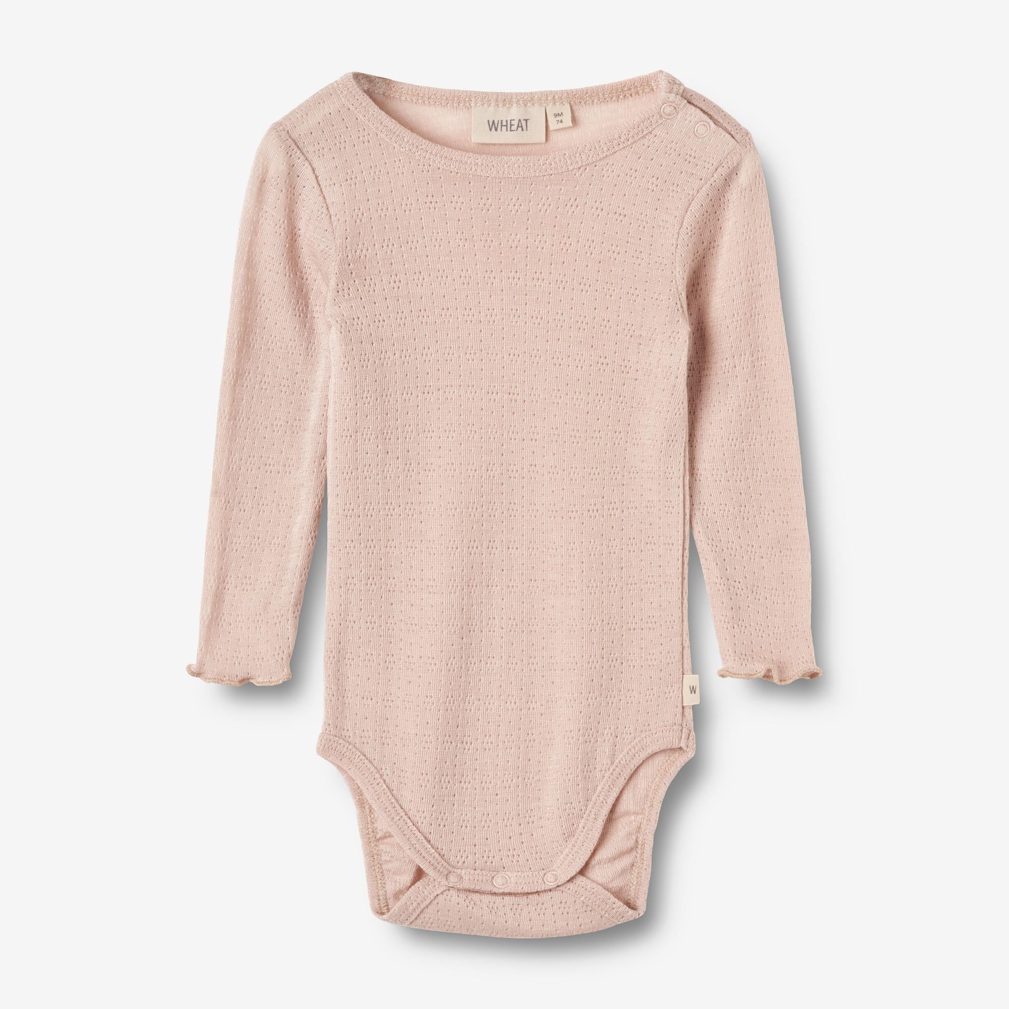Langærmet Uld/silke body Liea - pale lilac