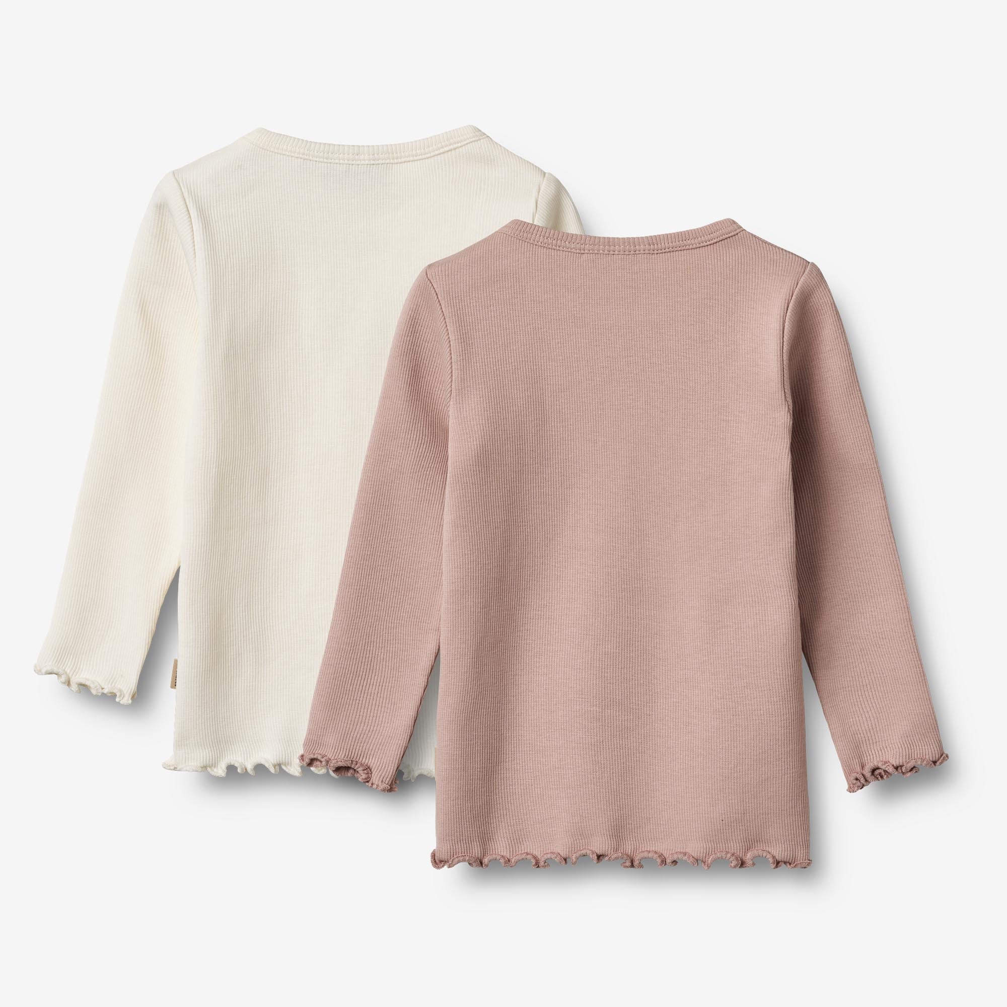 Sæt af 2 Langærmet Rib T-shirts Ida - rose powder