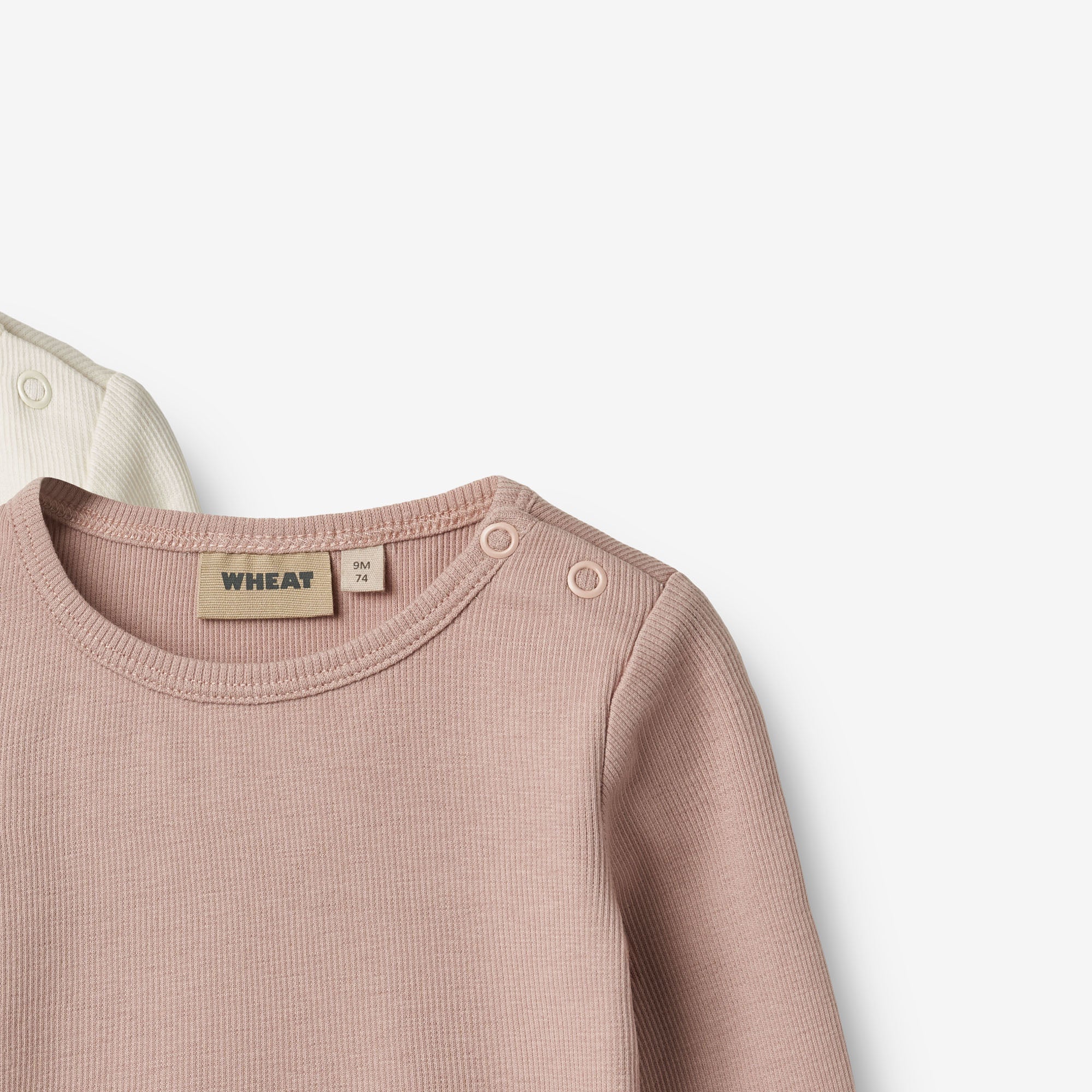 Sæt af 2 Langærmet Rib T-shirts Ida - rose powder