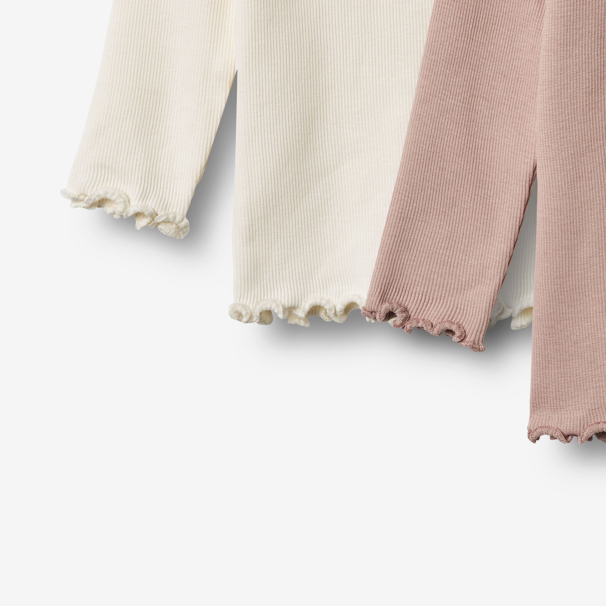 Sæt af 2 Langærmet Rib T-shirts Ida - rose powder