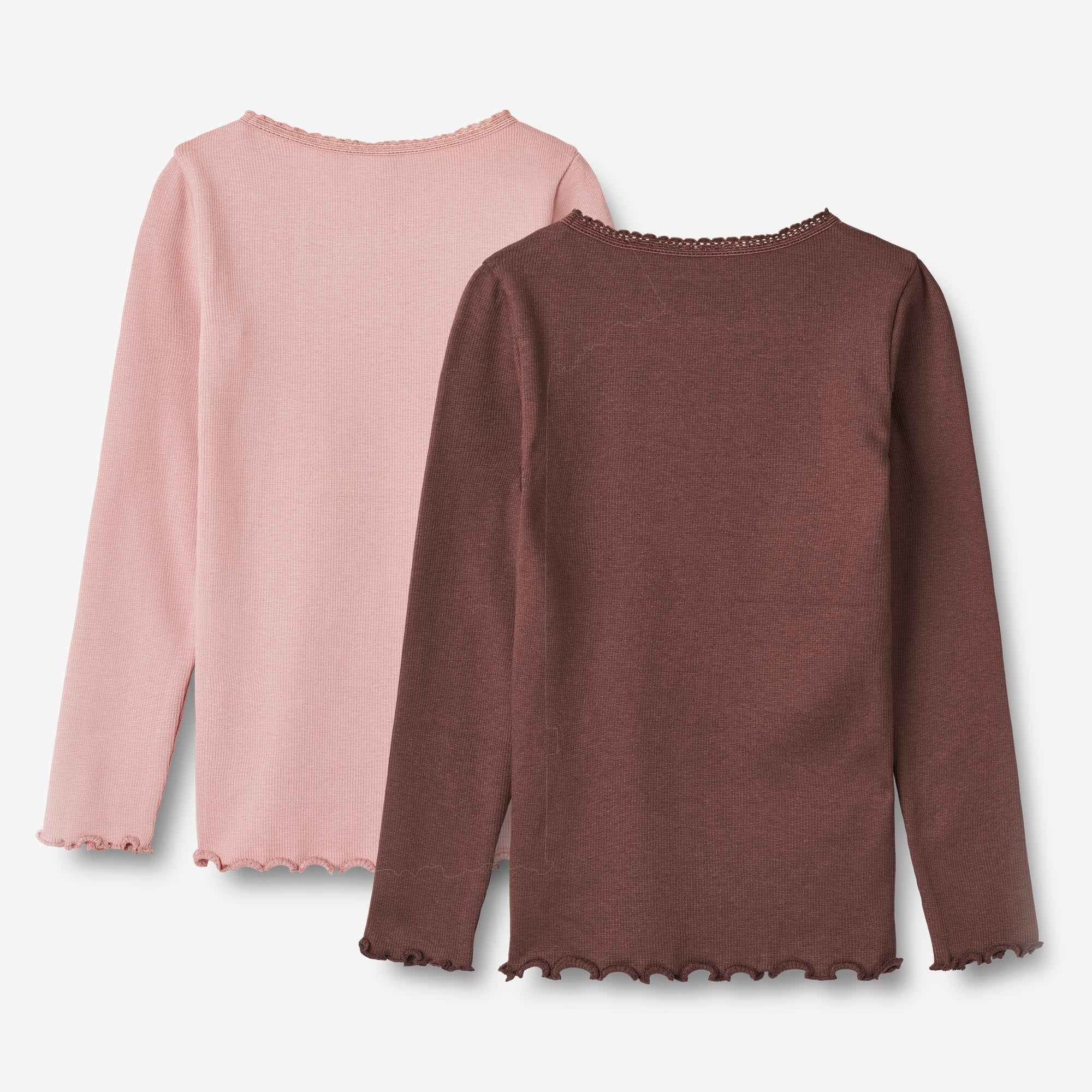 2-pak Langærmet Rib T-shirts Reese - rose frost eggplant