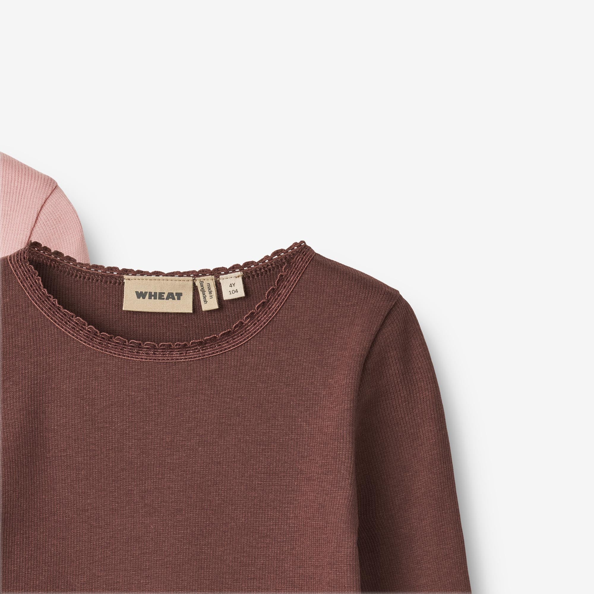 2-pak Langærmet Rib T-shirts Reese - rose frost eggplant