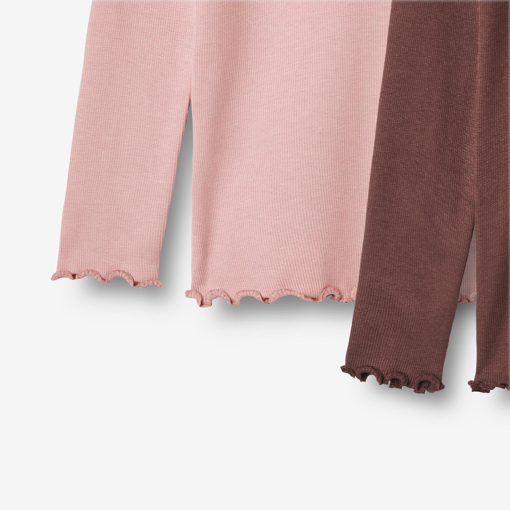 2-pak Langærmet Rib T-shirts Reese - rose frost eggplant
