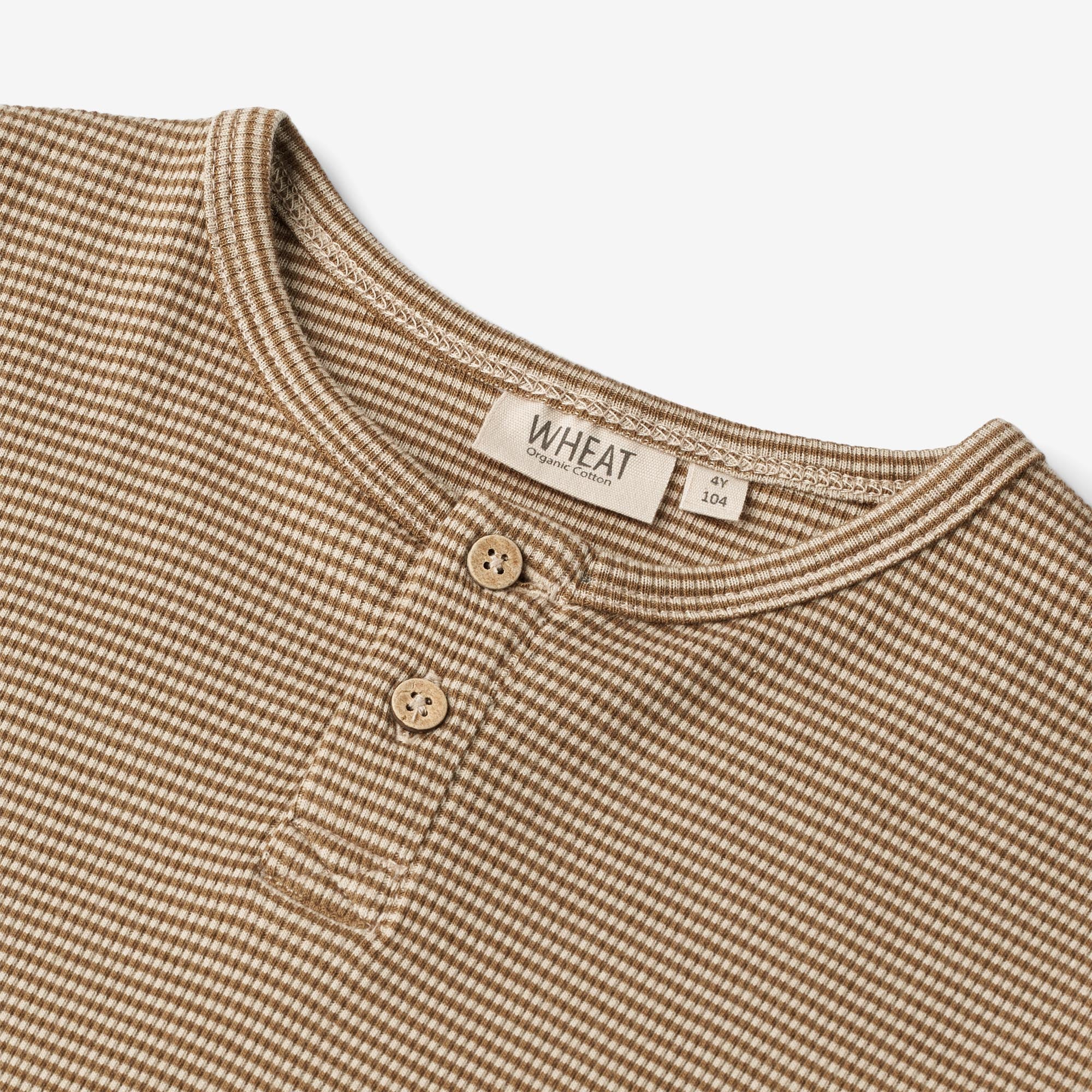 Langærmet T-shirt Morris - beige rib stripe