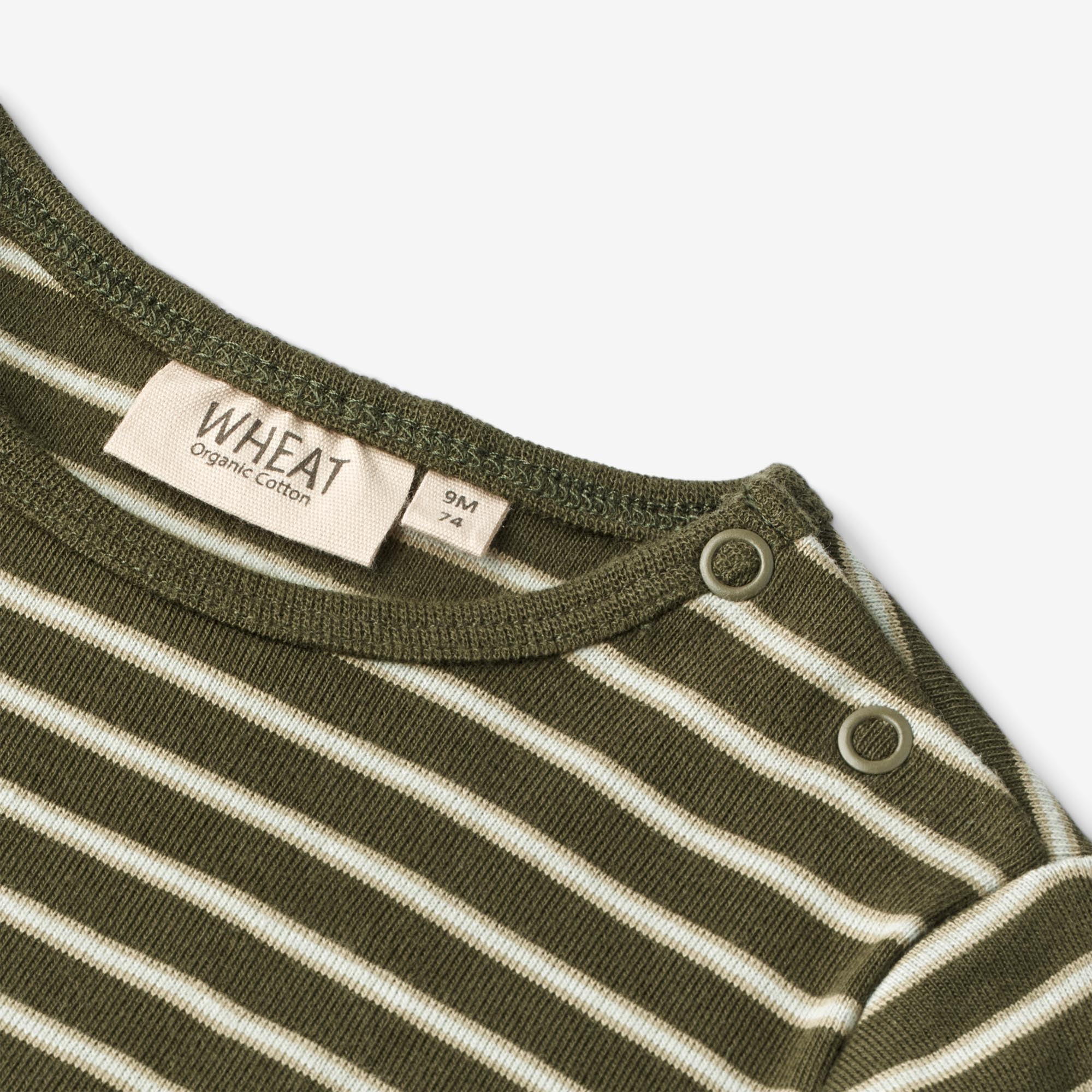 Langærmet T-shirt Stig | Baby - dark green stripe