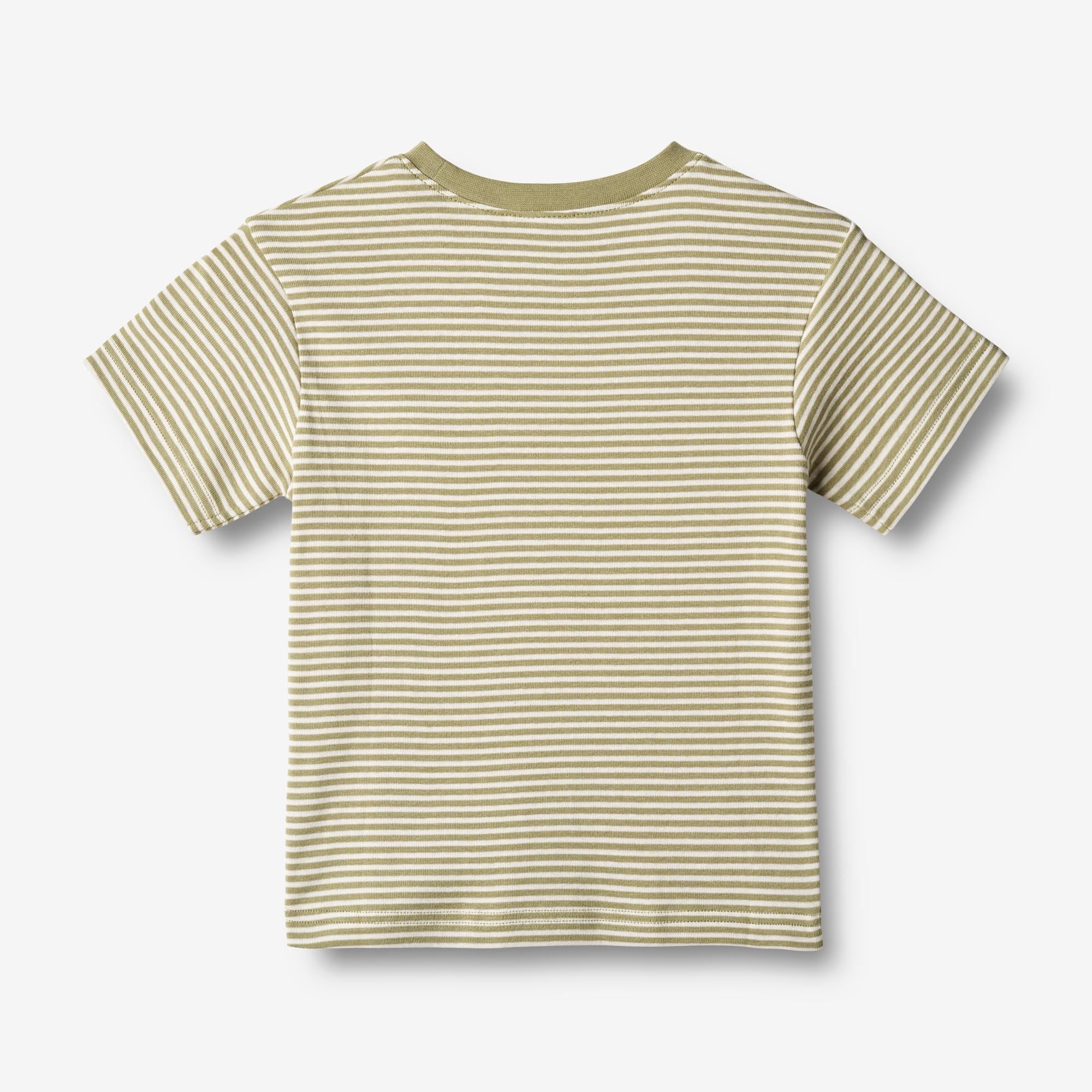 T-shirt Fabian - sage green stripe