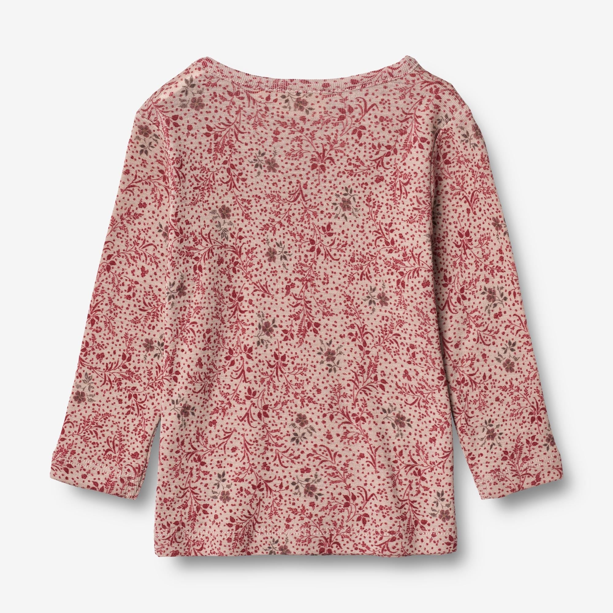 Langærmet Uld T-shirt | Baby - cherry flowers