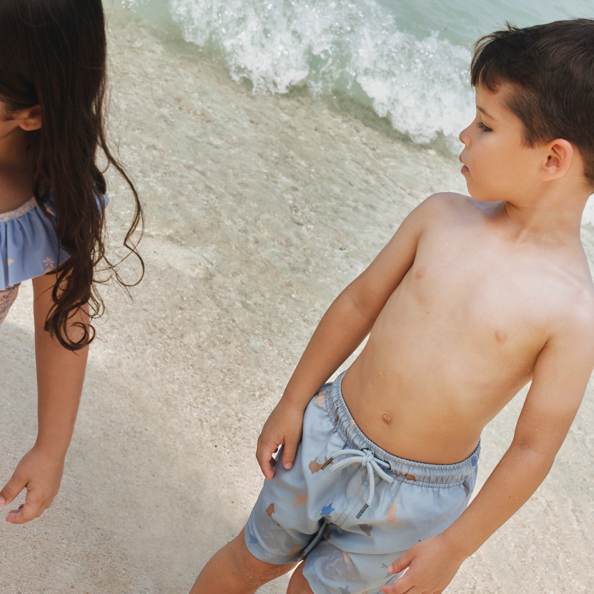 Badeshorts Hansi - soft blue sea life