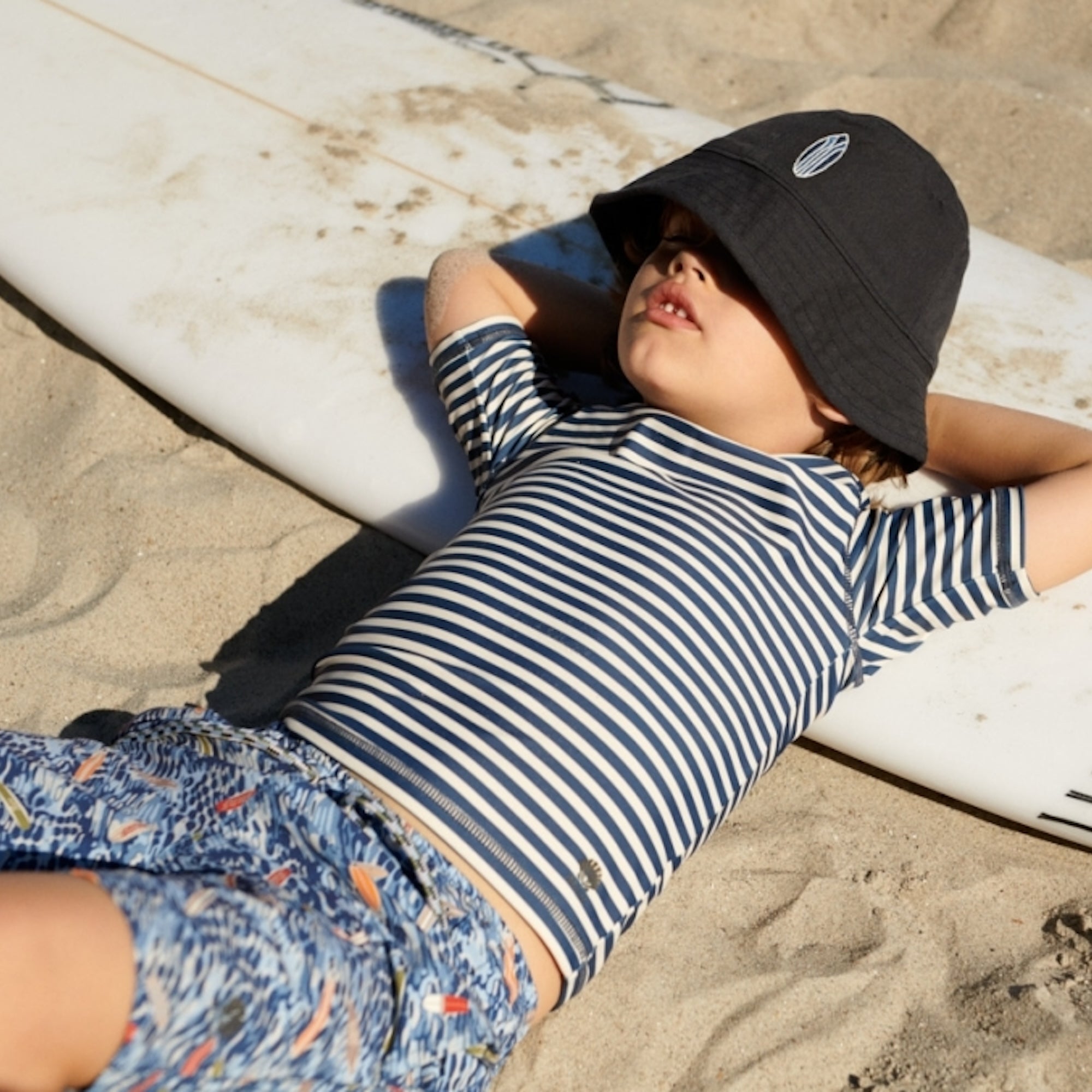 Kortærmet Bade T-shirt Jackie - indigo stripe
