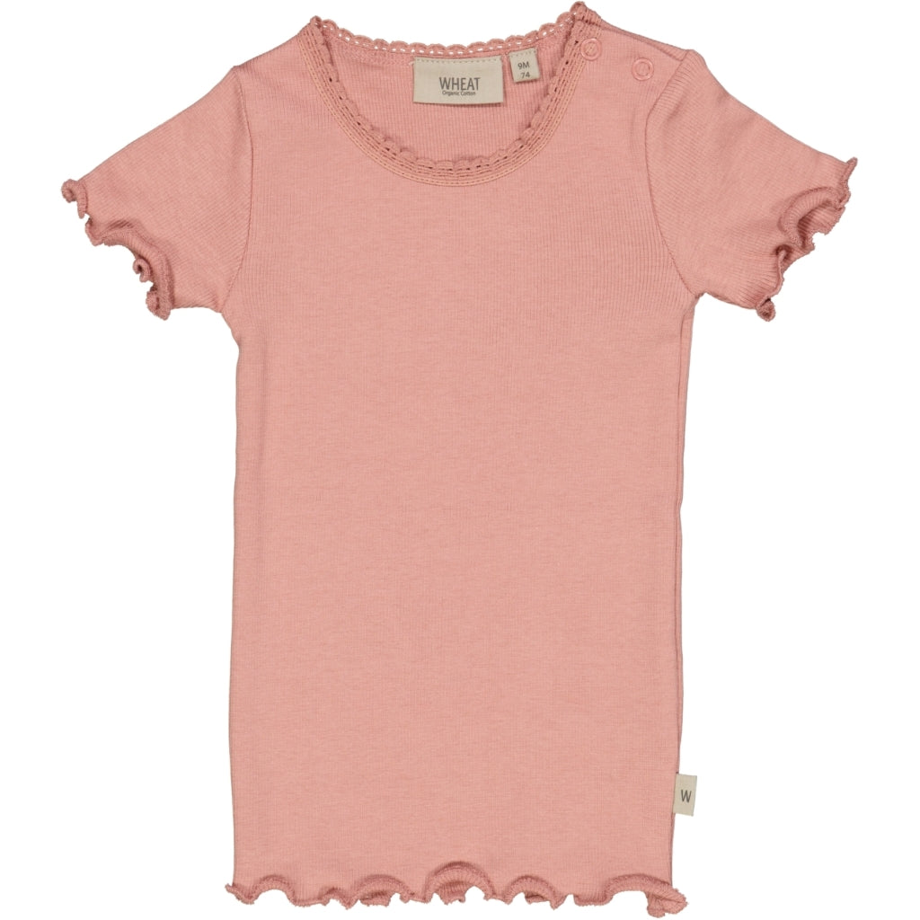 Wheat Main Kortærmet Blonde Rib T-Shirt Jersey Tops and T-Shirts 2024 rosie