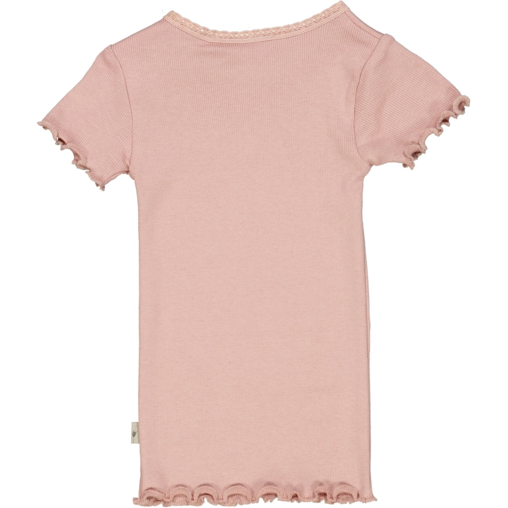 Kortærmet Blonde Rib T-Shirt - misty rose