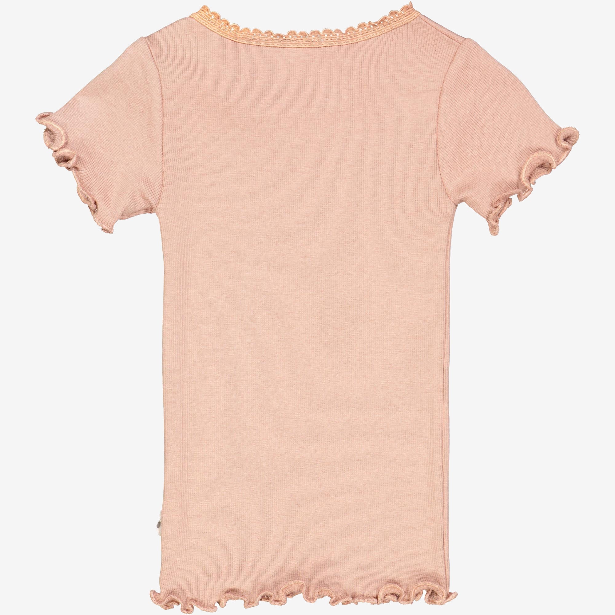 Kortærmet Blonde Rib T-Shirt | Baby - rose dawn