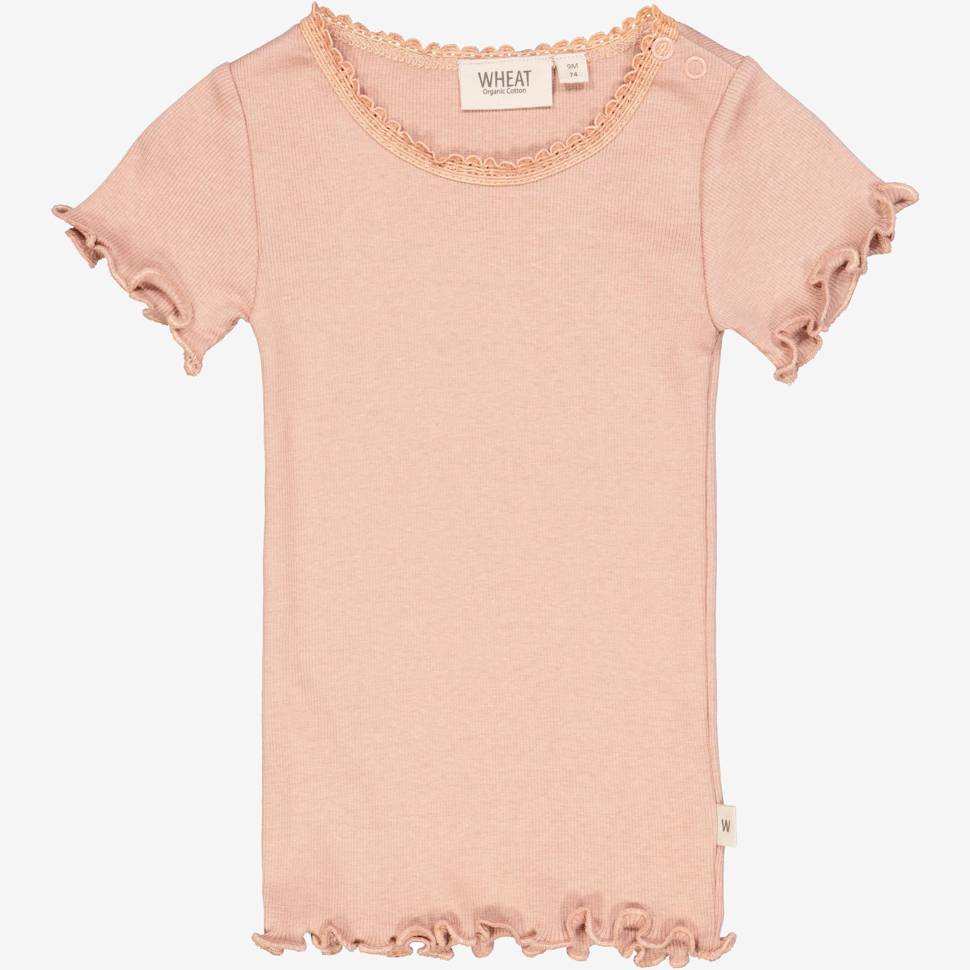 Wheat Main Kortærmet Blonde Rib T-Shirt | Baby Jersey Tops and T-Shirts 2031 rose dawn