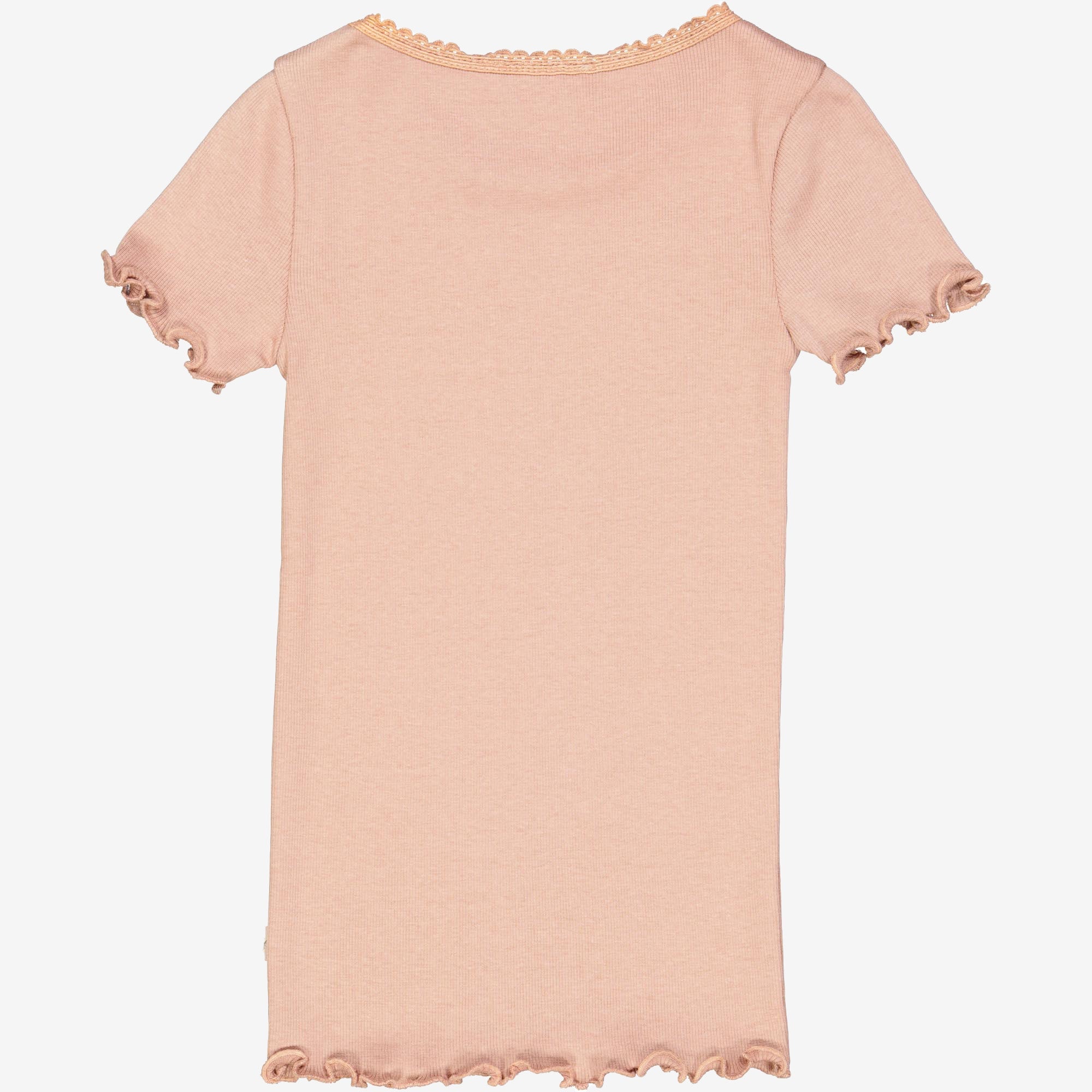 Kortærmet Blonde Rib T-shirt - rose dawn