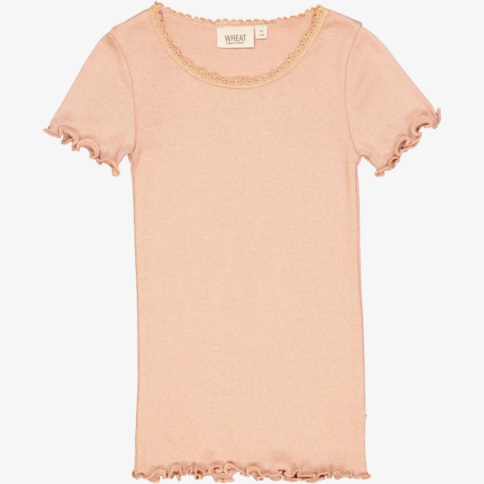 Wheat Main Kortærmet Blonde Rib T-shirt Jersey Tops and T-Shirts 2031 rose dawn