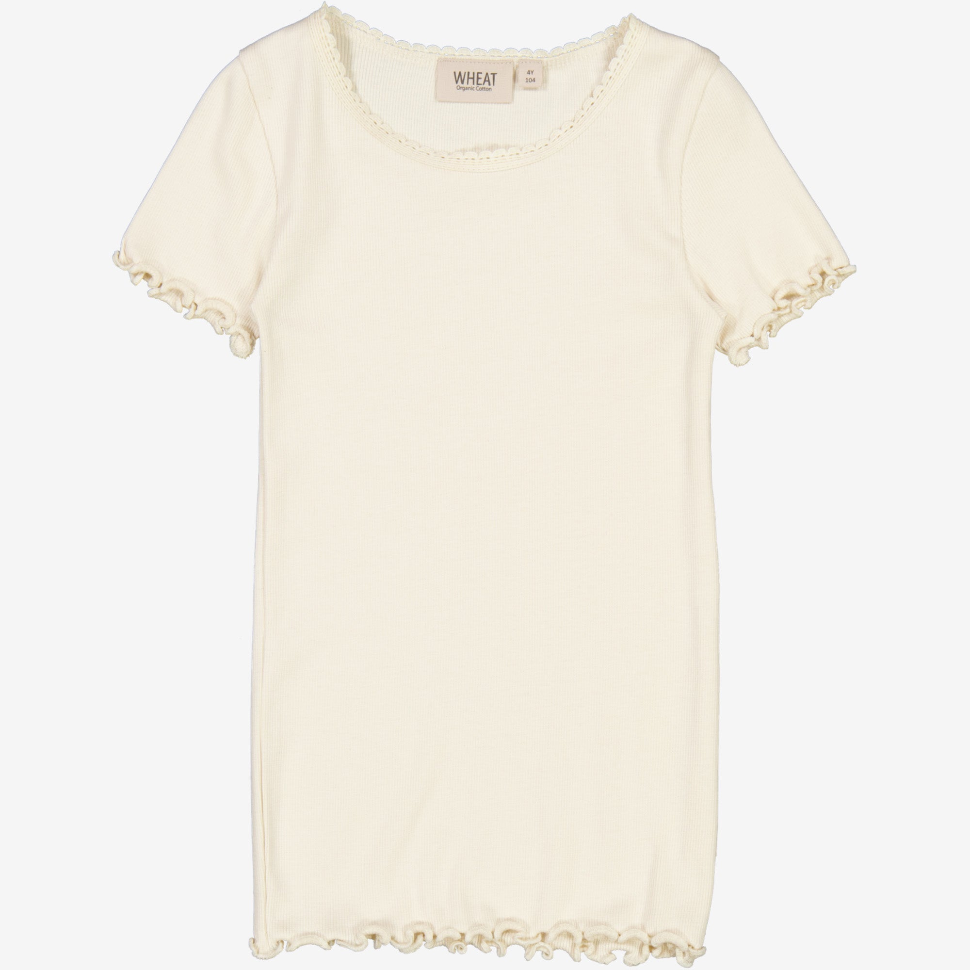 Wheat Main Kortærmet Blonde Rib T-shirt Jersey Tops and T-Shirts 3129 eggshell 