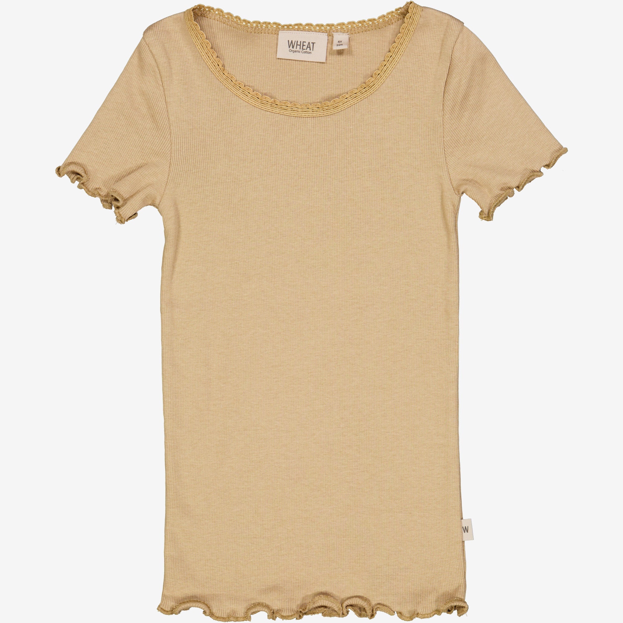 Wheat Main Kortærmet Blonde Rib T-shirt Jersey Tops and T-Shirts 3308 latte