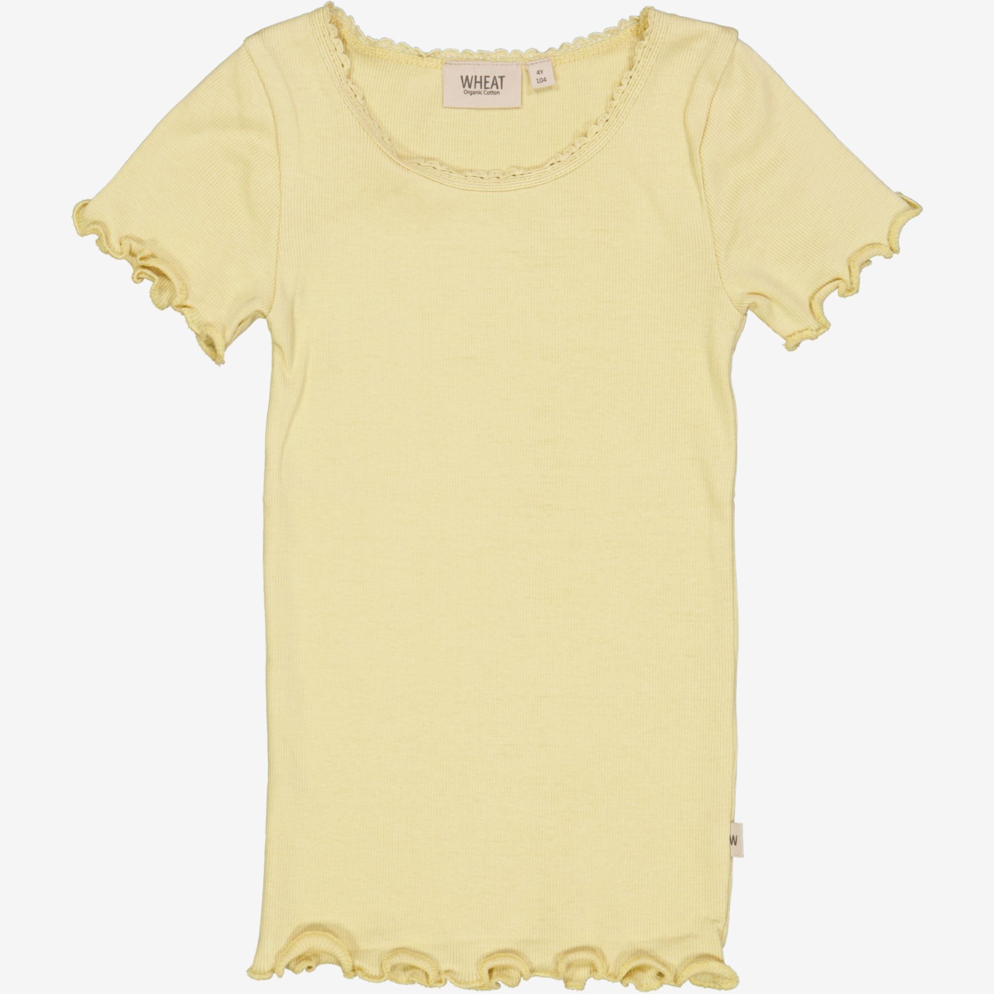 Wheat Main Kortærmet Blonde Rib T-shirt Jersey Tops and T-Shirts 5106 yellow dream
