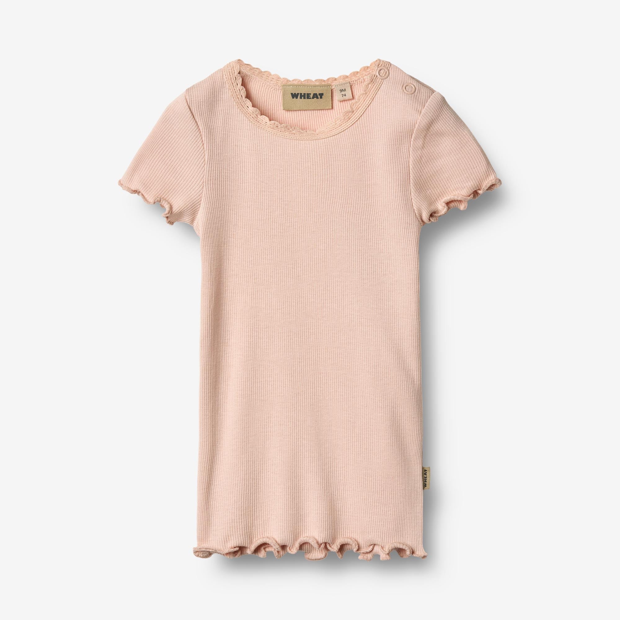 Wheat Main Kortærmet Rib T-Shirt Katie T-Shirt 2400 powder