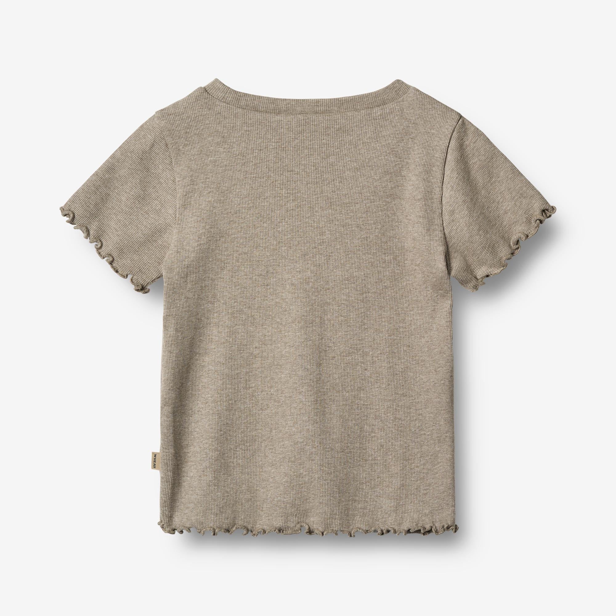 Kortærmet Rib T-shirt Alicia - gravel melange