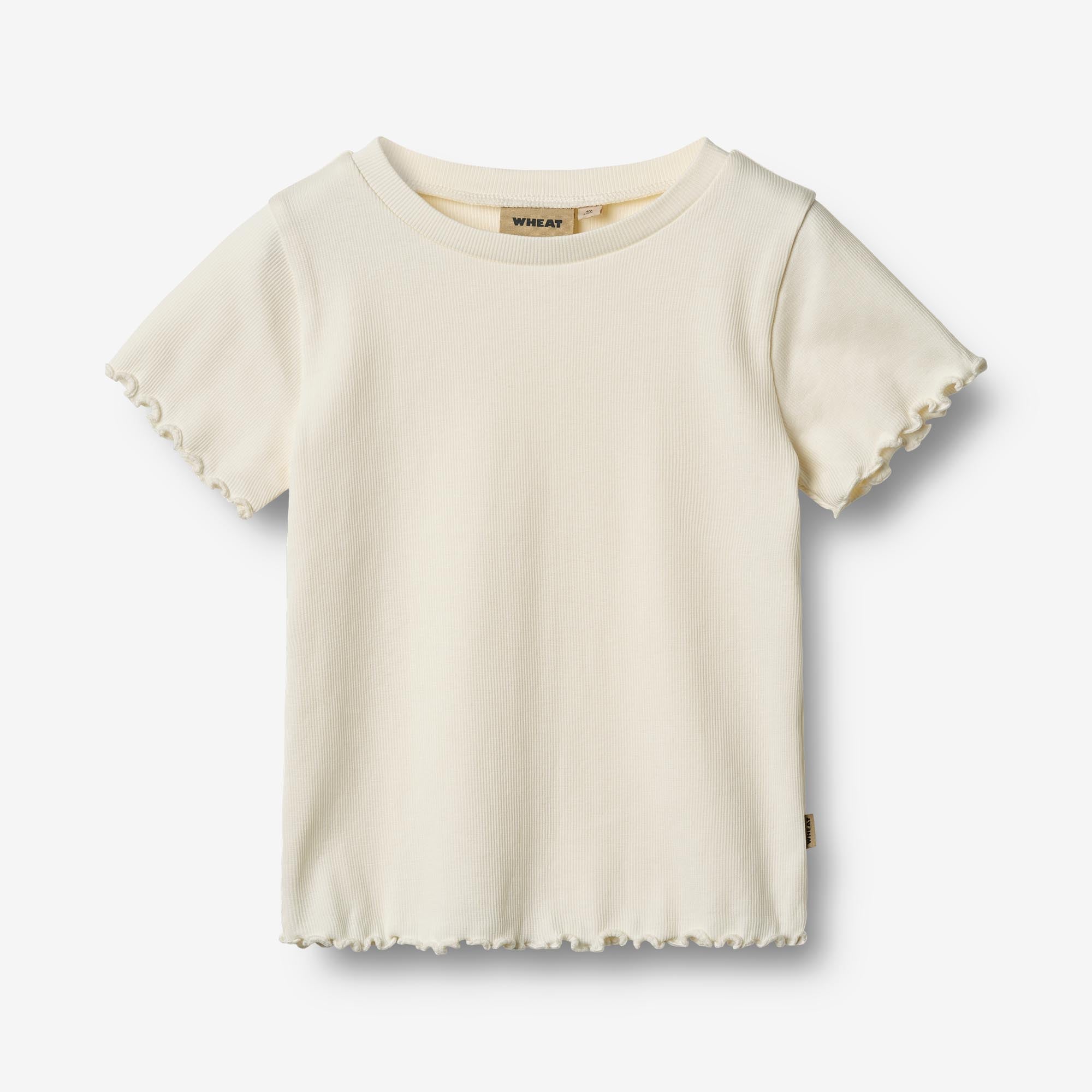 Wheat Main Kortærmet Rib T-shirt Alicia T-Shirt 3182 ivory 