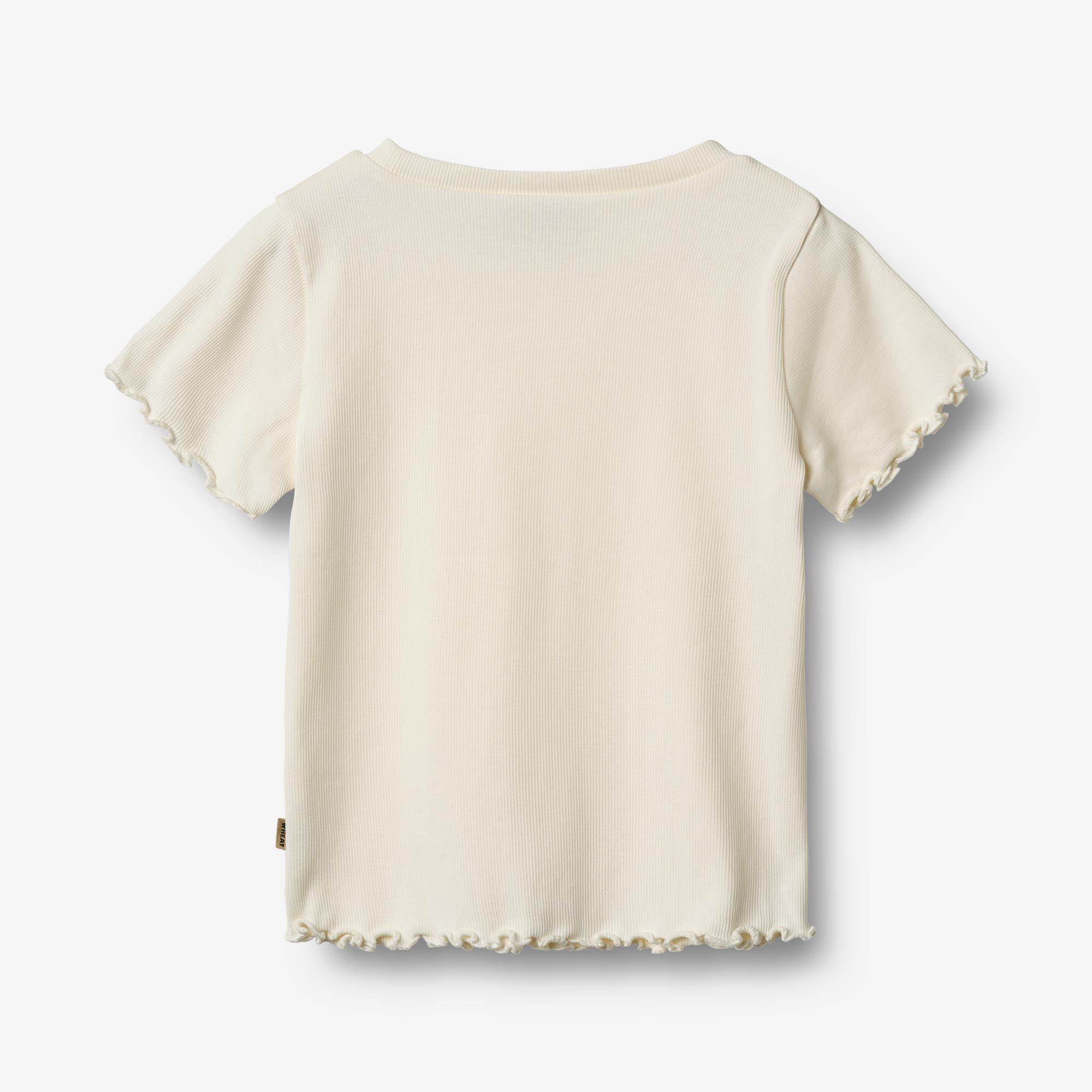 Kortærmet Rib T-shirt Alicia - ivory