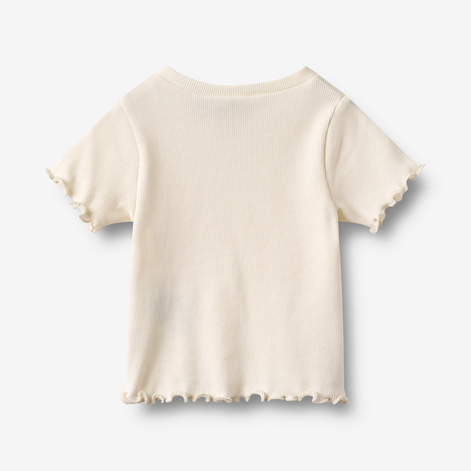 Kortærmet Rib T-shirt Alicia - ivory