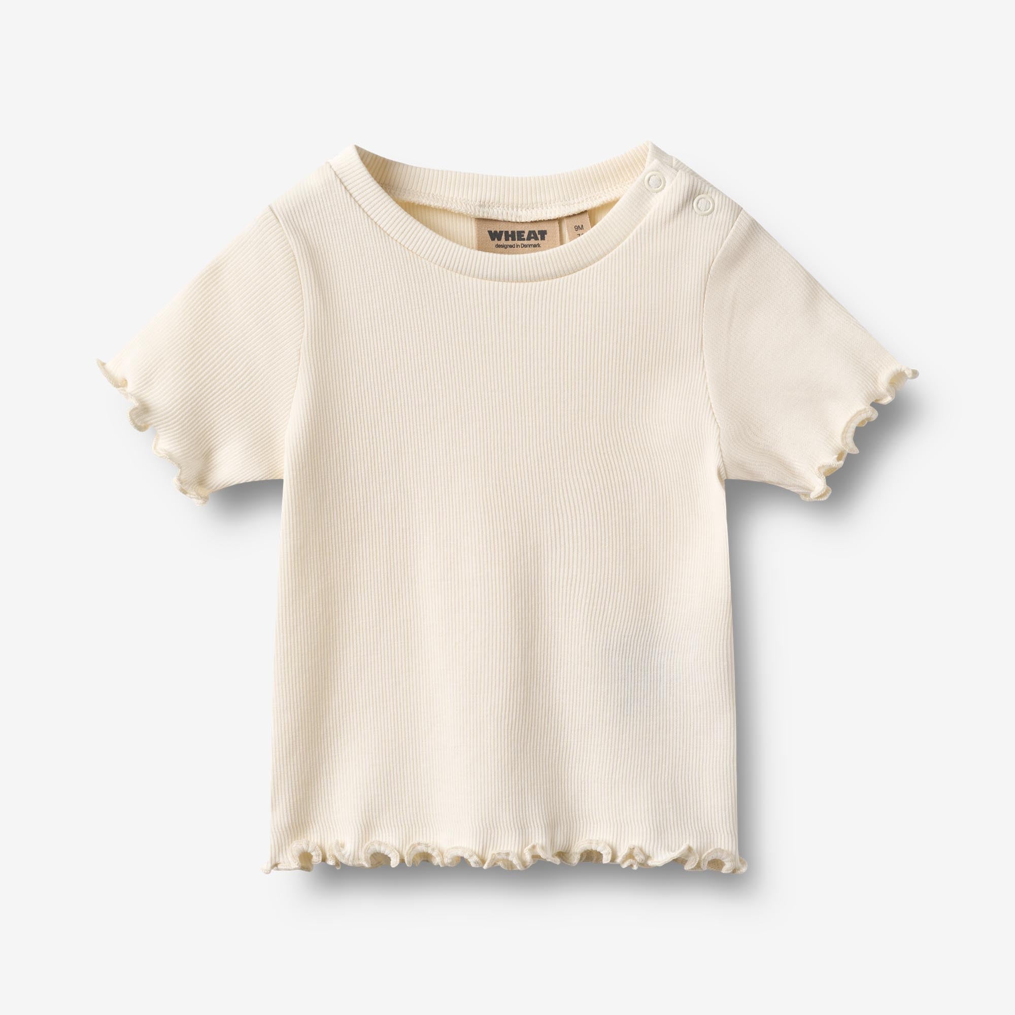 Wheat Main Kortærmet Rib T-shirt Alicia T-Shirt 3182 ivory 