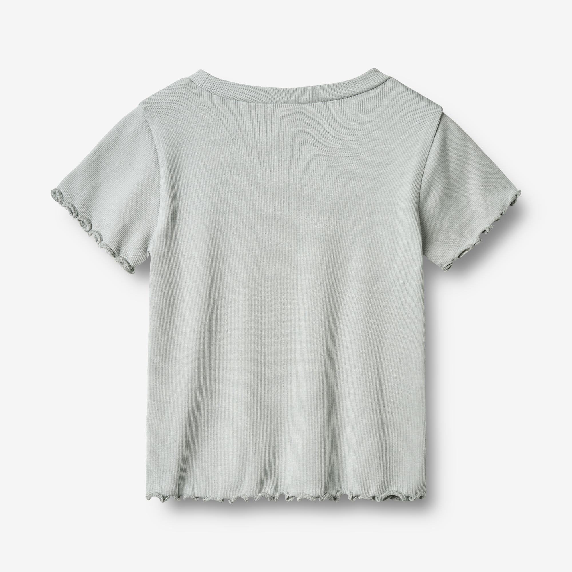 Kortærmet Rib T-shirt Irene - soft blue