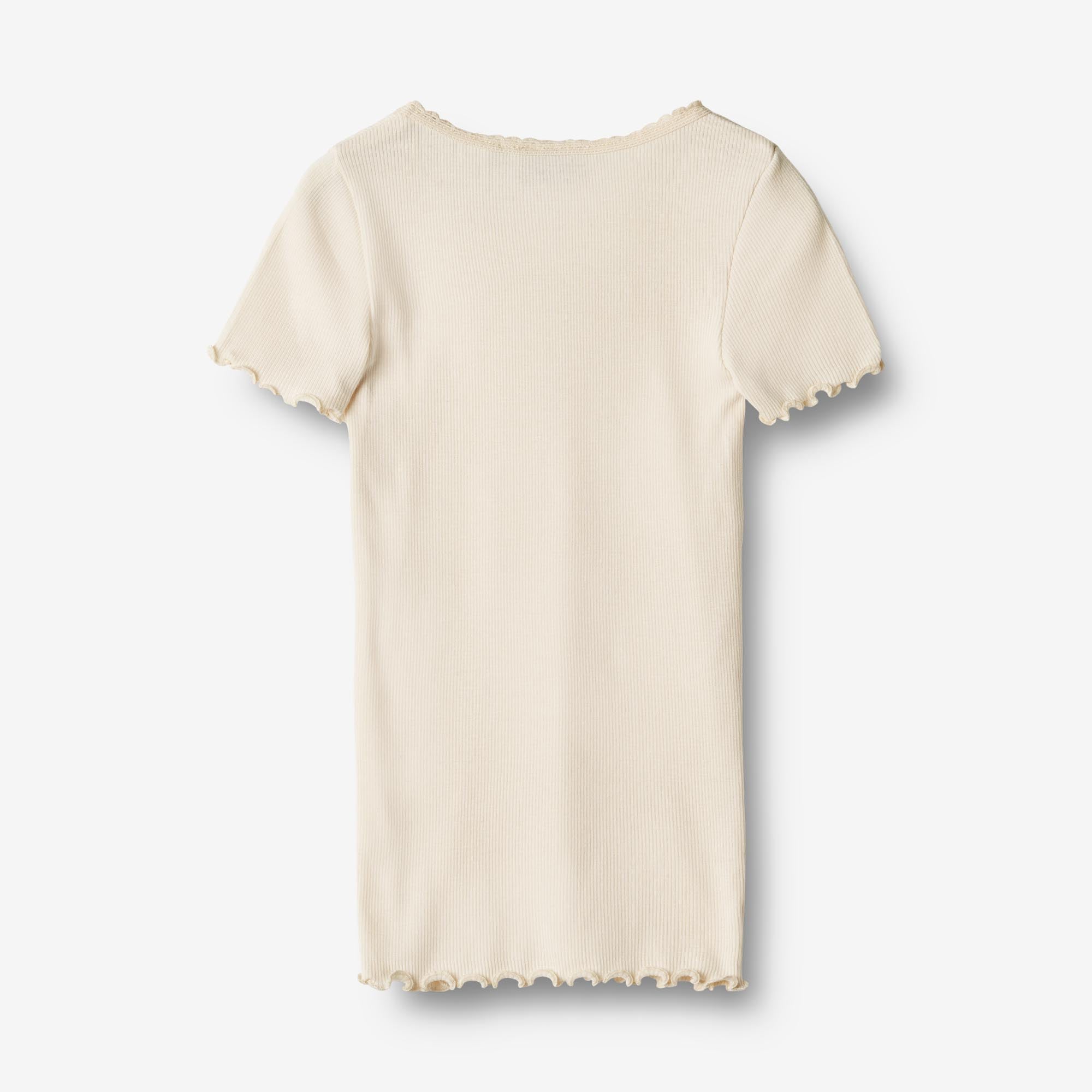 Kortærmet Rib T-shirt Katie - cream