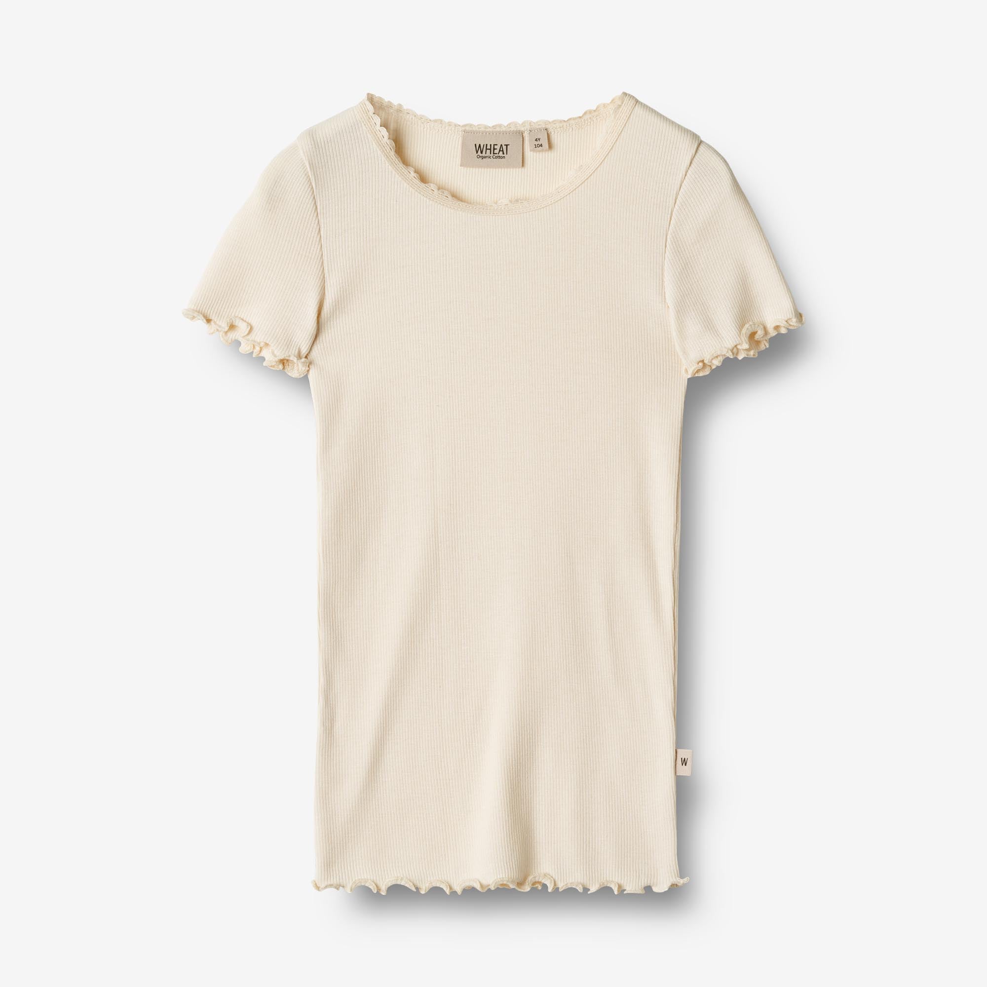 Wheat Main   Kortærmet Rib T-shirt Katie Jersey Tops and T-Shirts 3171 cream