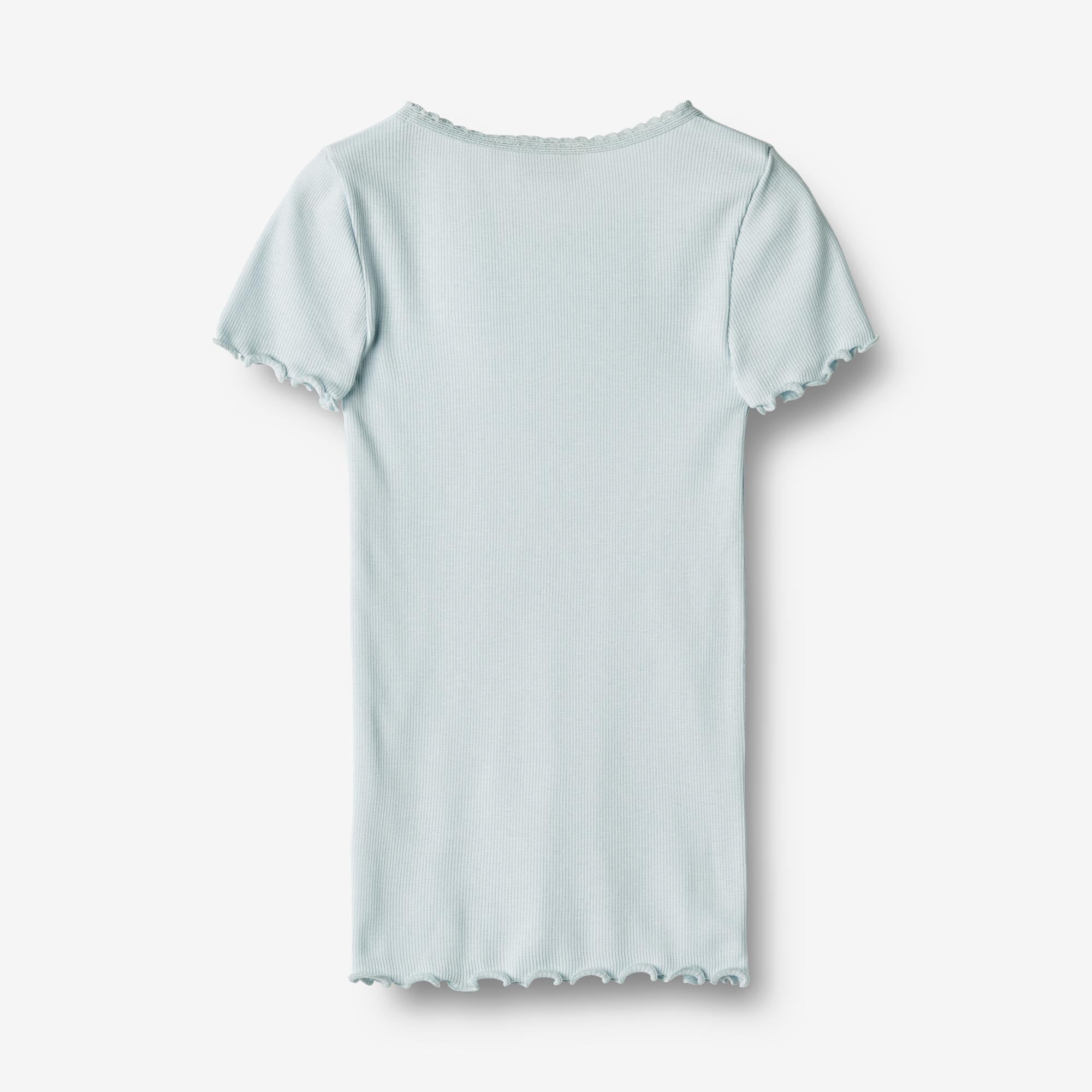 Kortærmet Rib T-shirt Katie - light blue