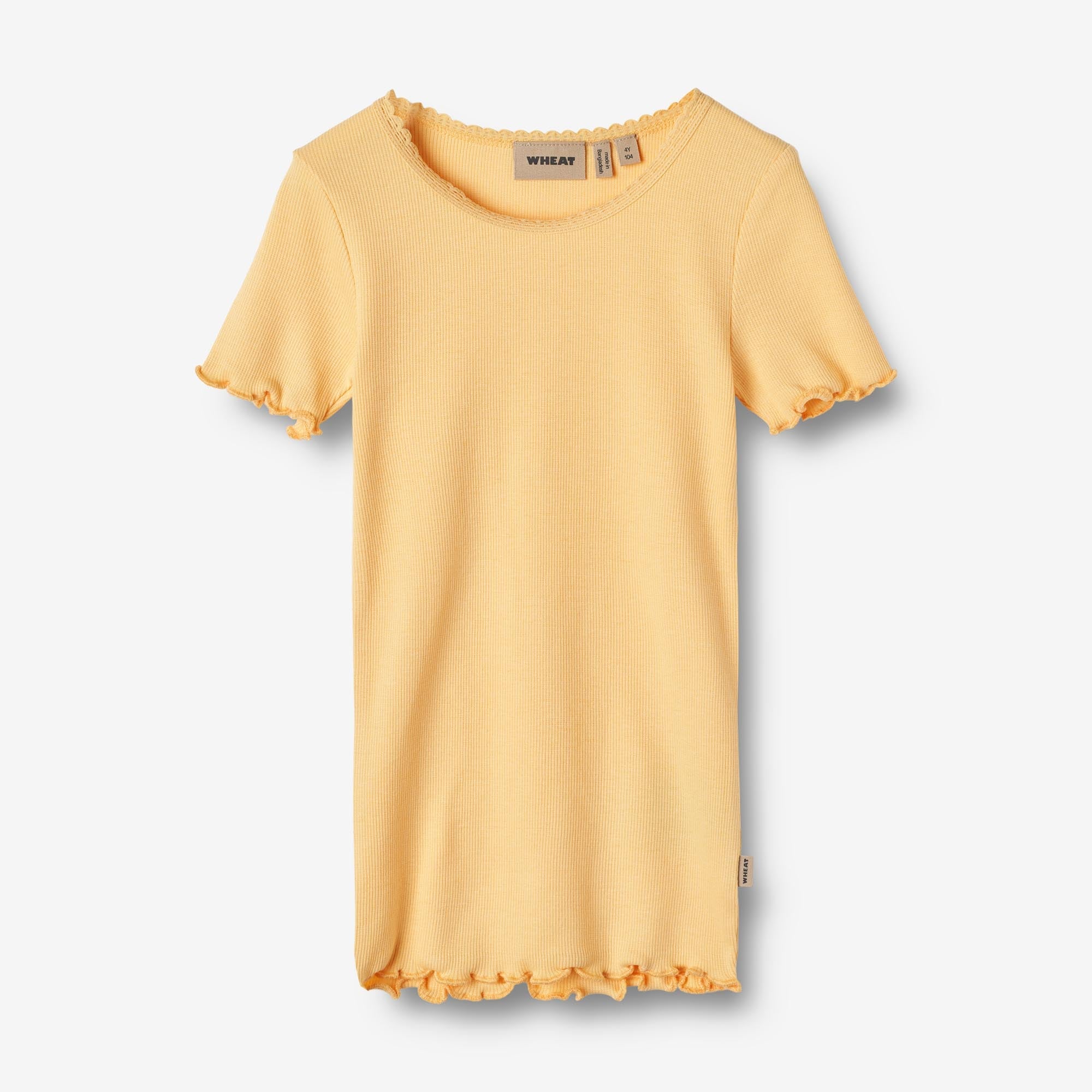 Wheat Main   Kortærmet Rib T-shirt Katie Jersey Tops and T-Shirts 5001 pale apricot