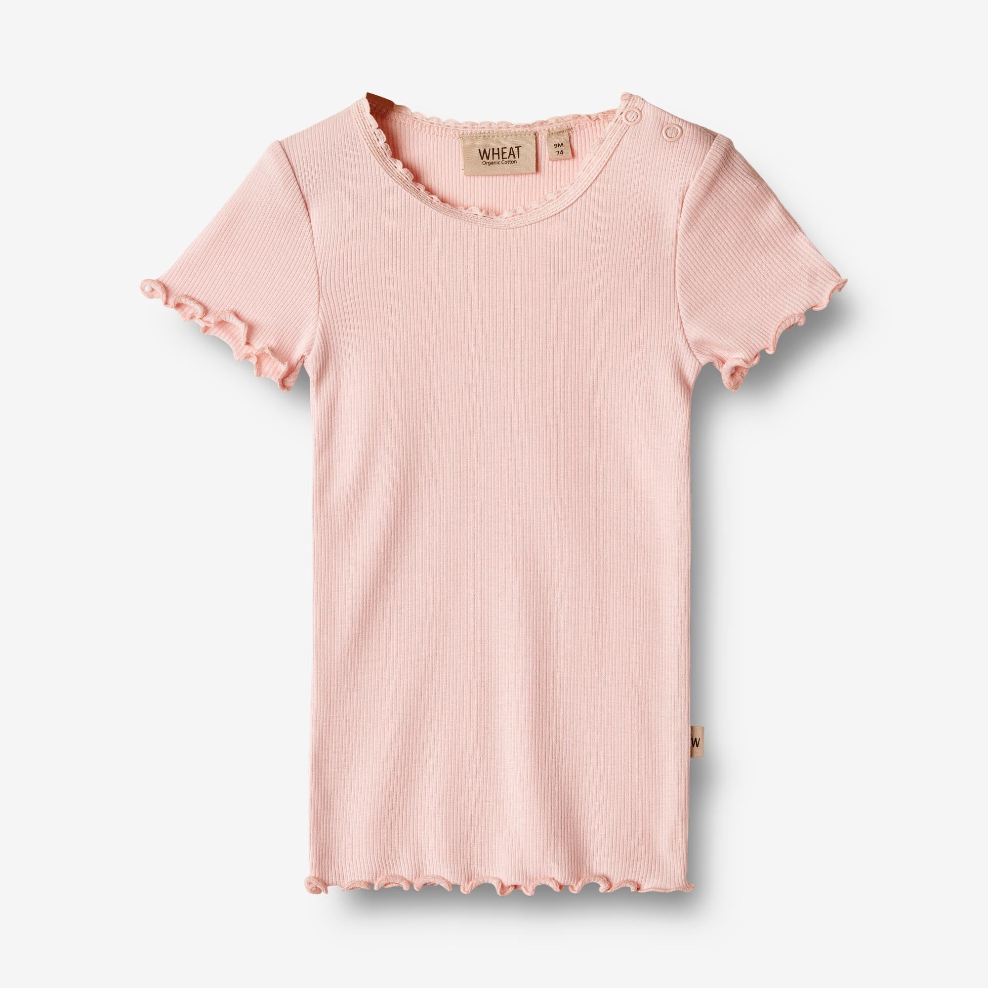 Wheat Main   Kortærmet Rib T-shirt Katie Jersey Tops and T-Shirts 2281 rose ballet