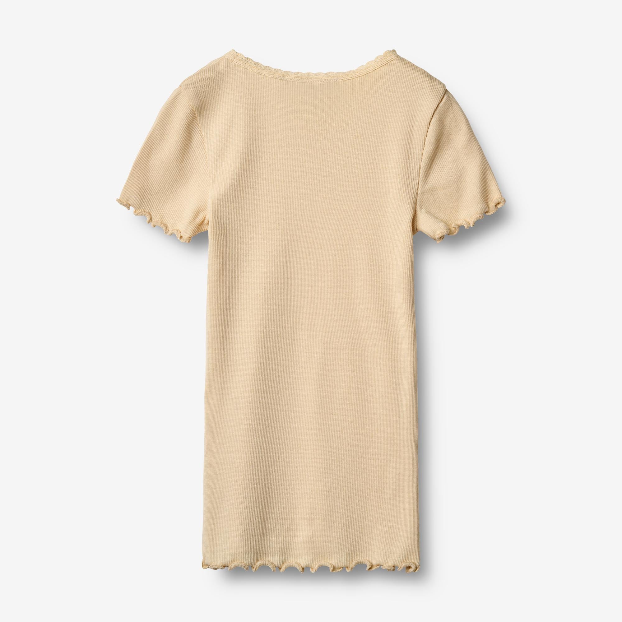 Kortærmet Rib T-shirt Katie - macadamia