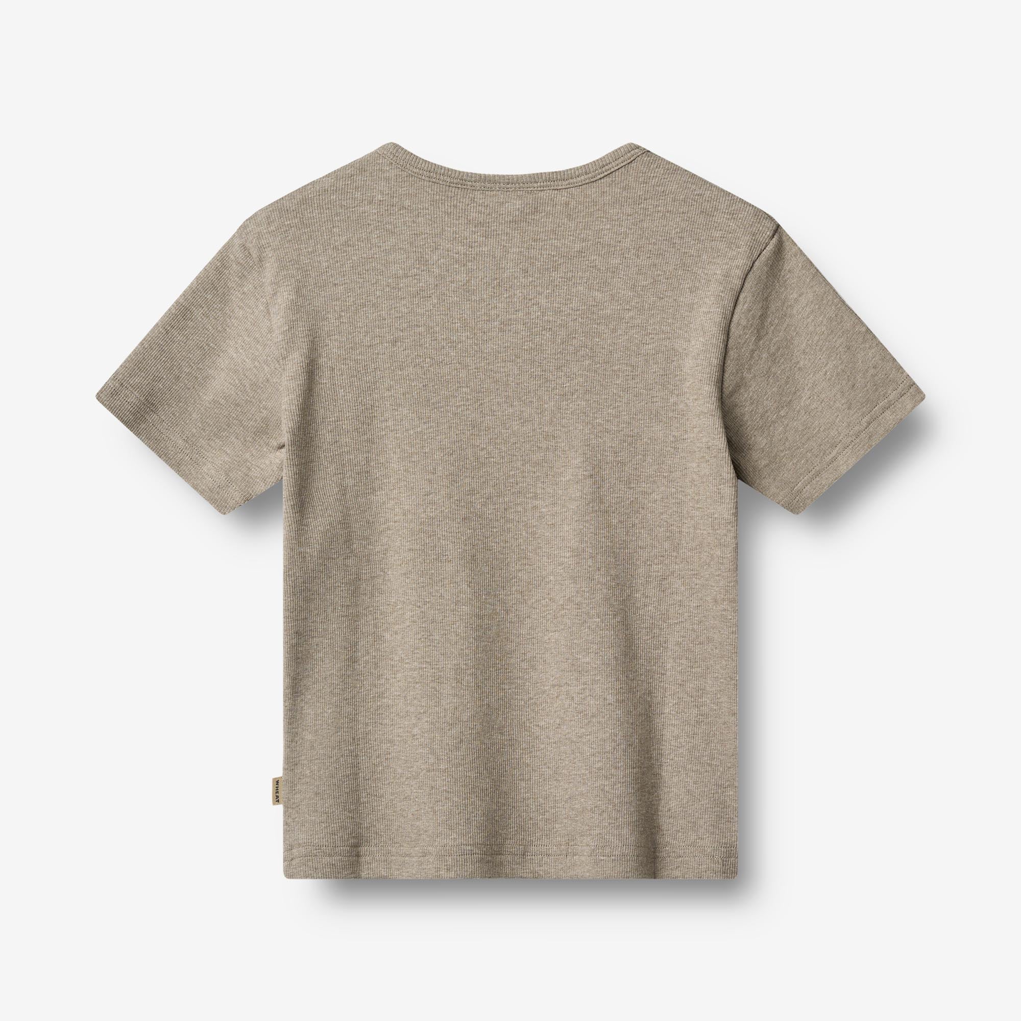 Kortærmet Rib T-shirt Lumi - gravel melange