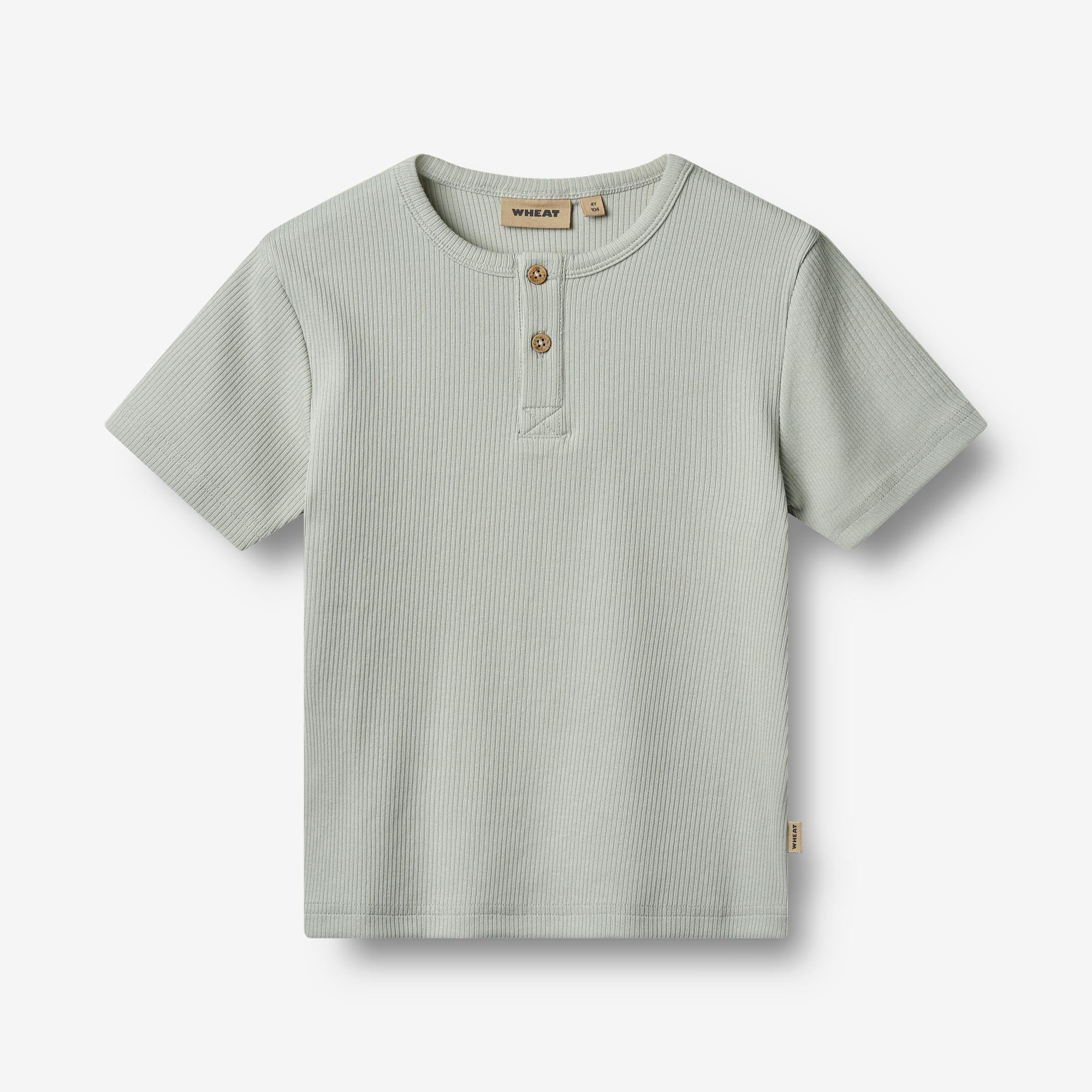 Wheat Main Kortærmet Rib T-shirt Lumi Jersey Tops and T-Shirts 9436 rainy sky