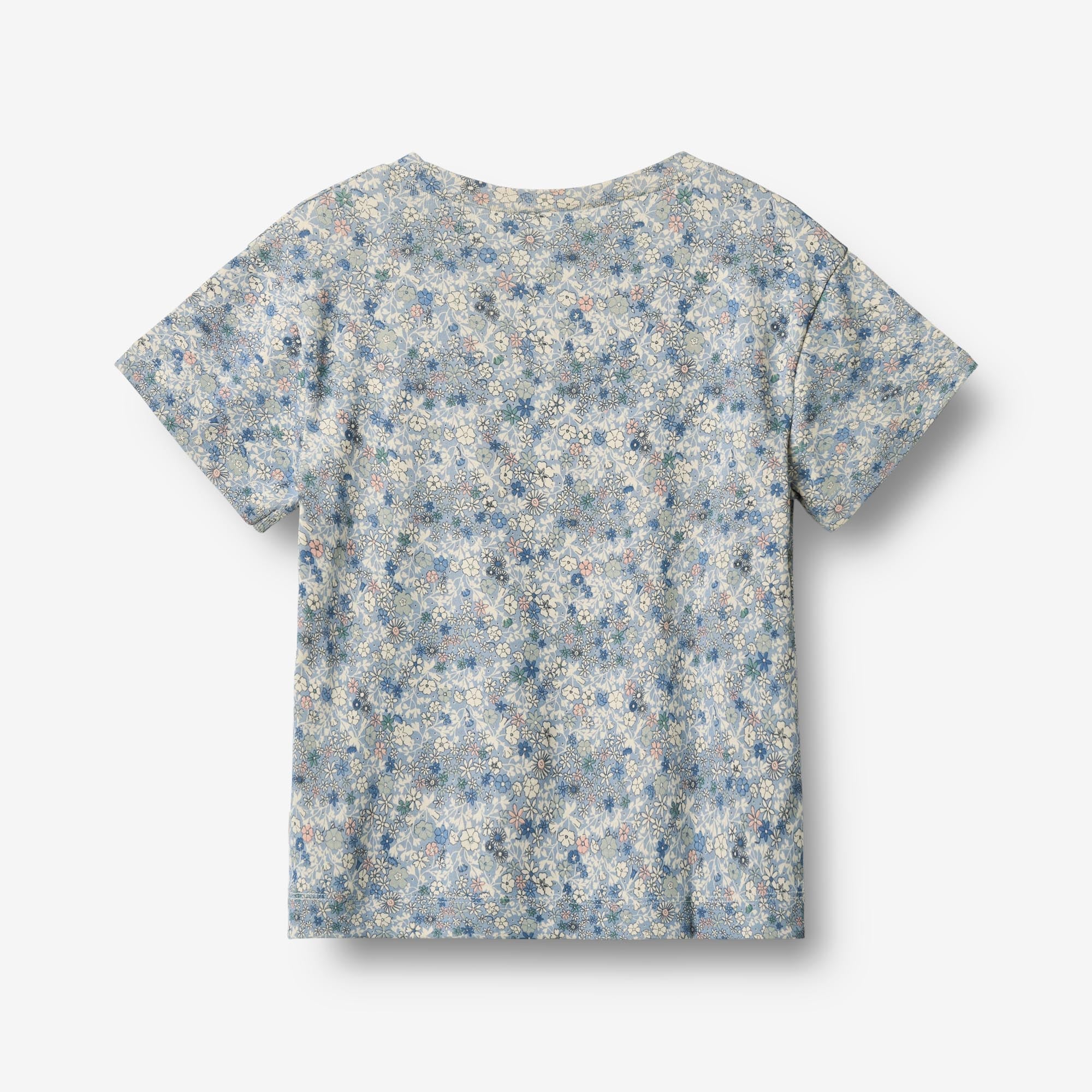 Kortærmet T-Shirt Ella - blue summer flowers