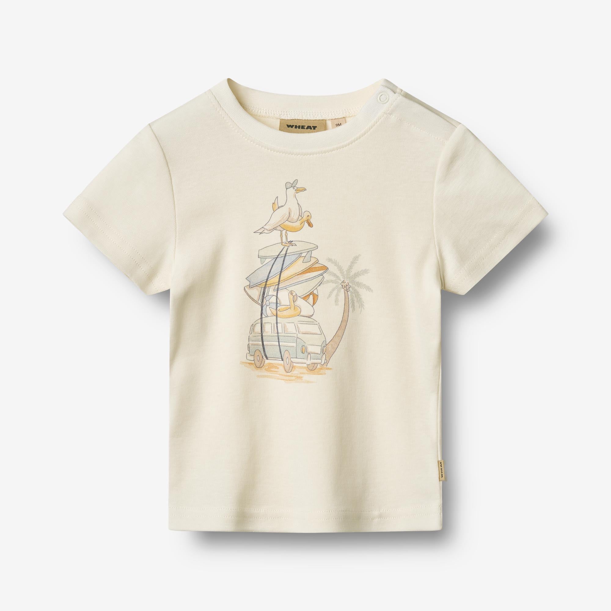 Wheat Main Kortærmet T-Shirt Ricco Jersey Tops and T-Shirts 3182 ivory 