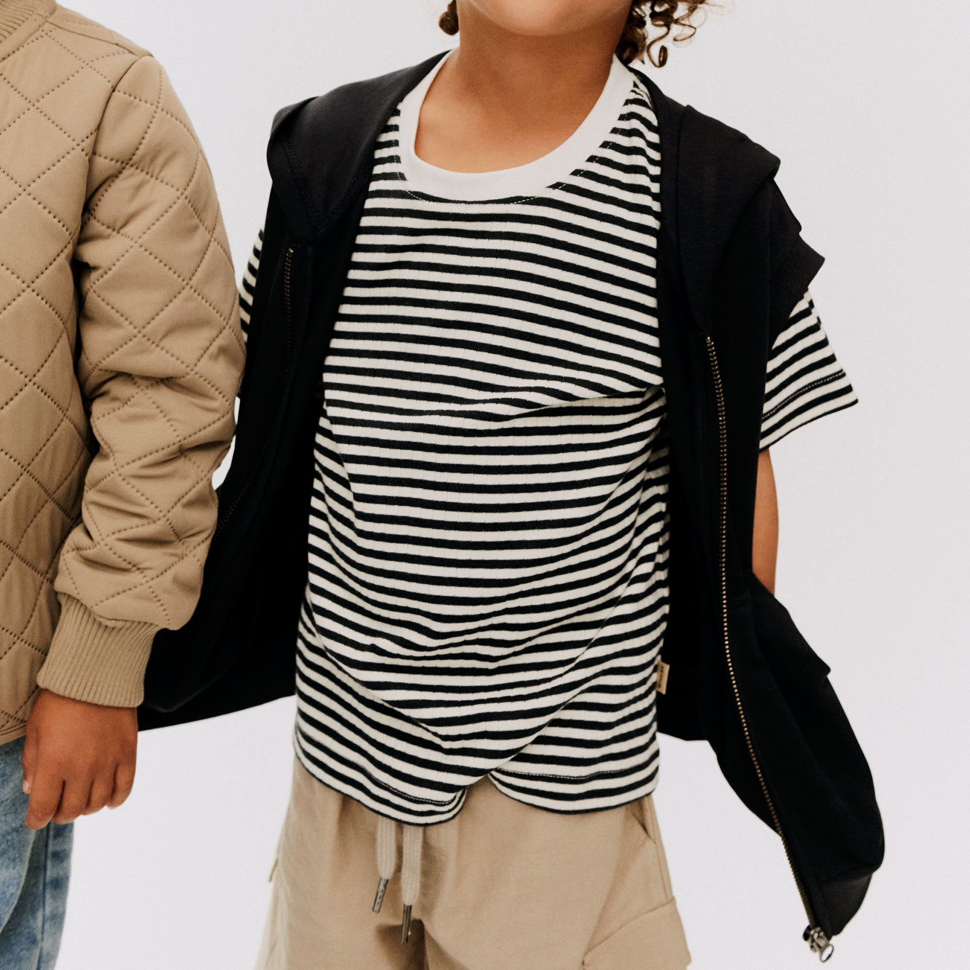 Kortærmet T-shirt Fabian - navy rib stripe