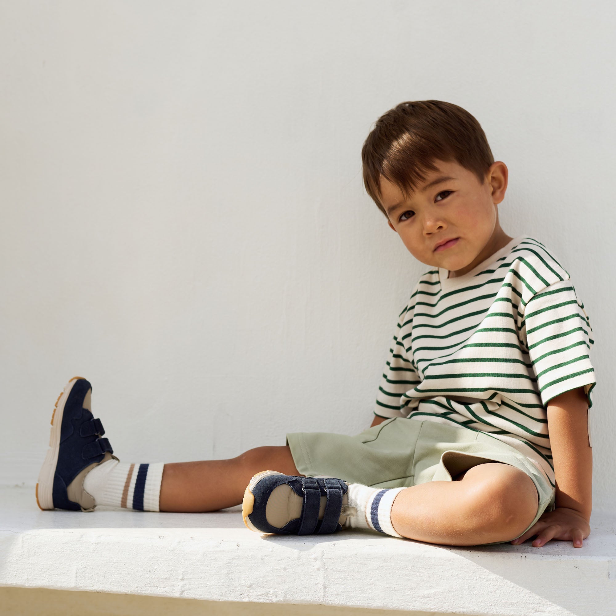 Kortærmet T-shirt Fabian - green stripe