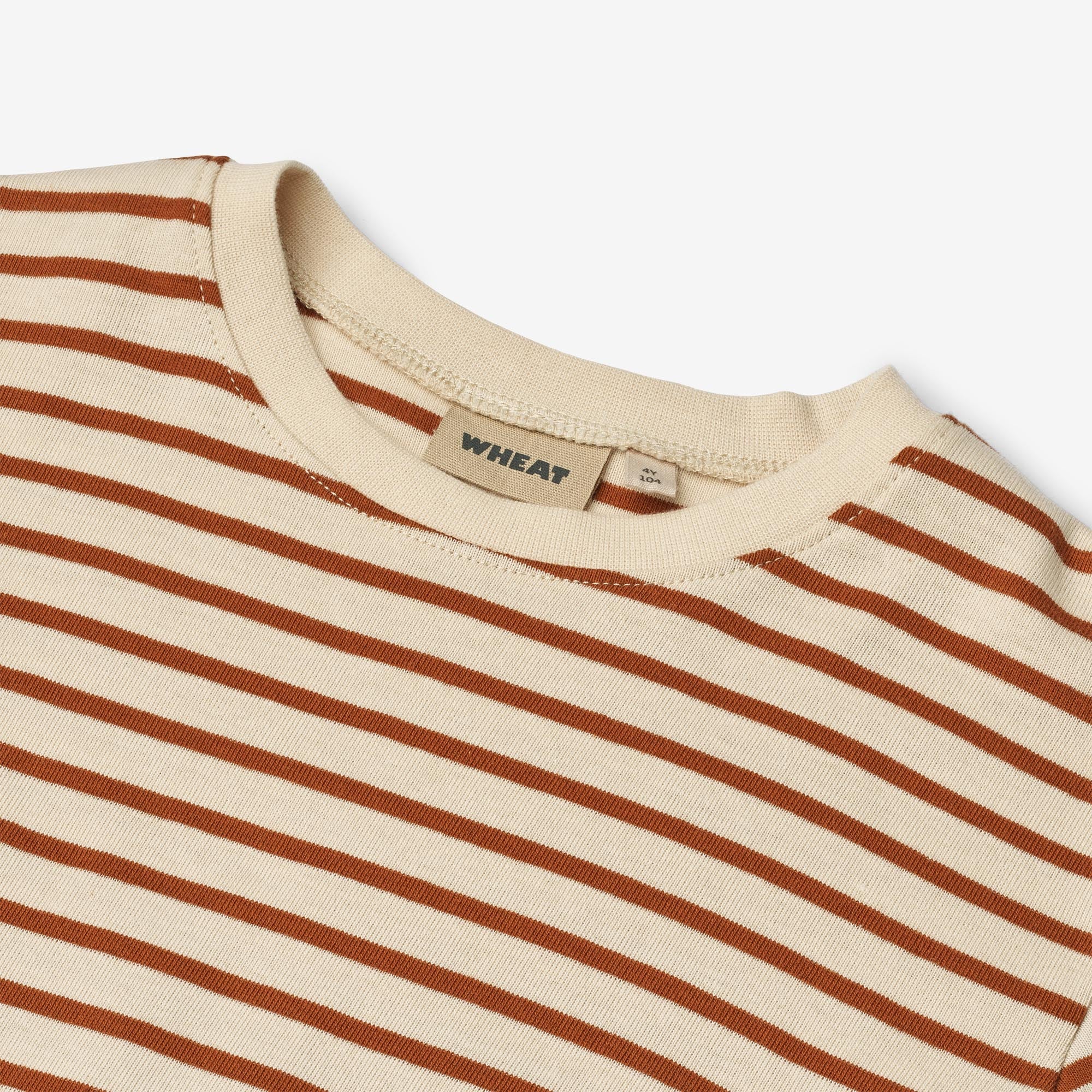 Kortærmet T-shirt Fabian - warm caramel stripe