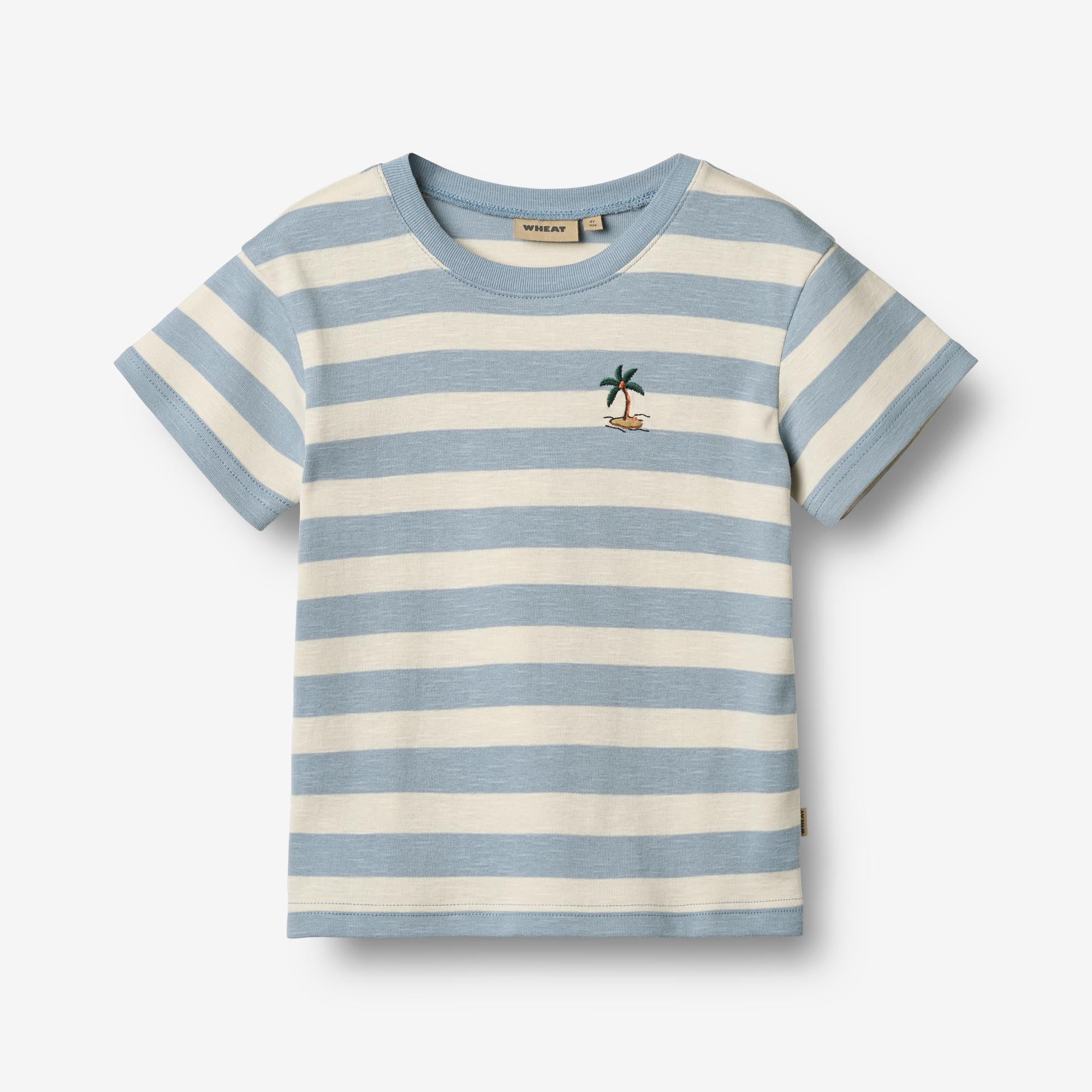Wheat Main Kortærmet T-shirt Liam T-Shirt 9420 calm blue stripe