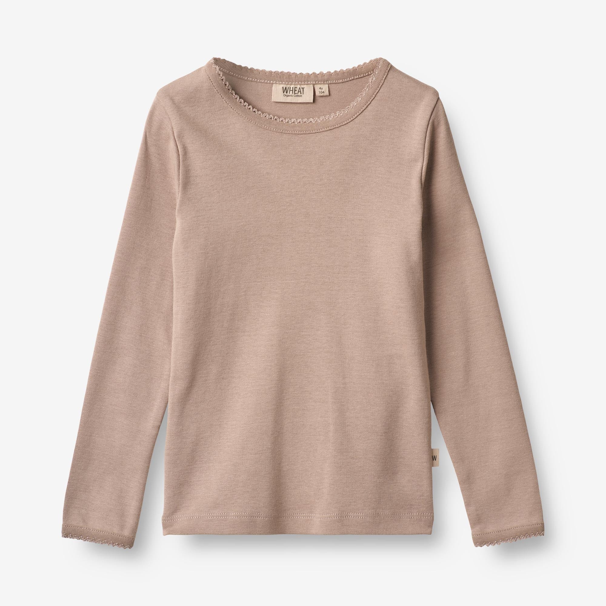 Wheat Main  Langærmet Basis T-shirt Belis Jersey Tops and T-Shirts 0097 grey rose