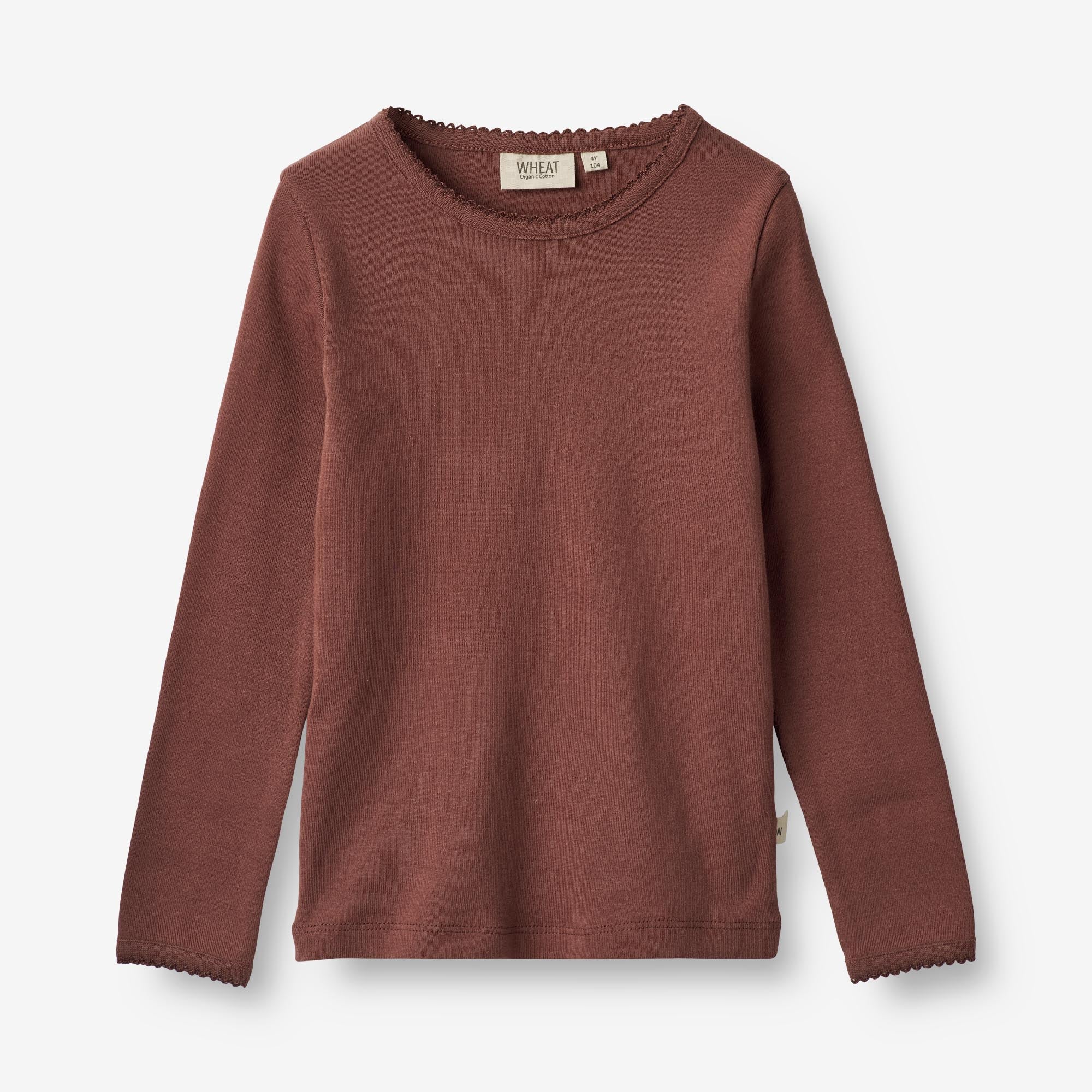 Wheat Main  Langærmet Basis T-shirt Belis Jersey Tops and T-Shirts 2389 plum rose