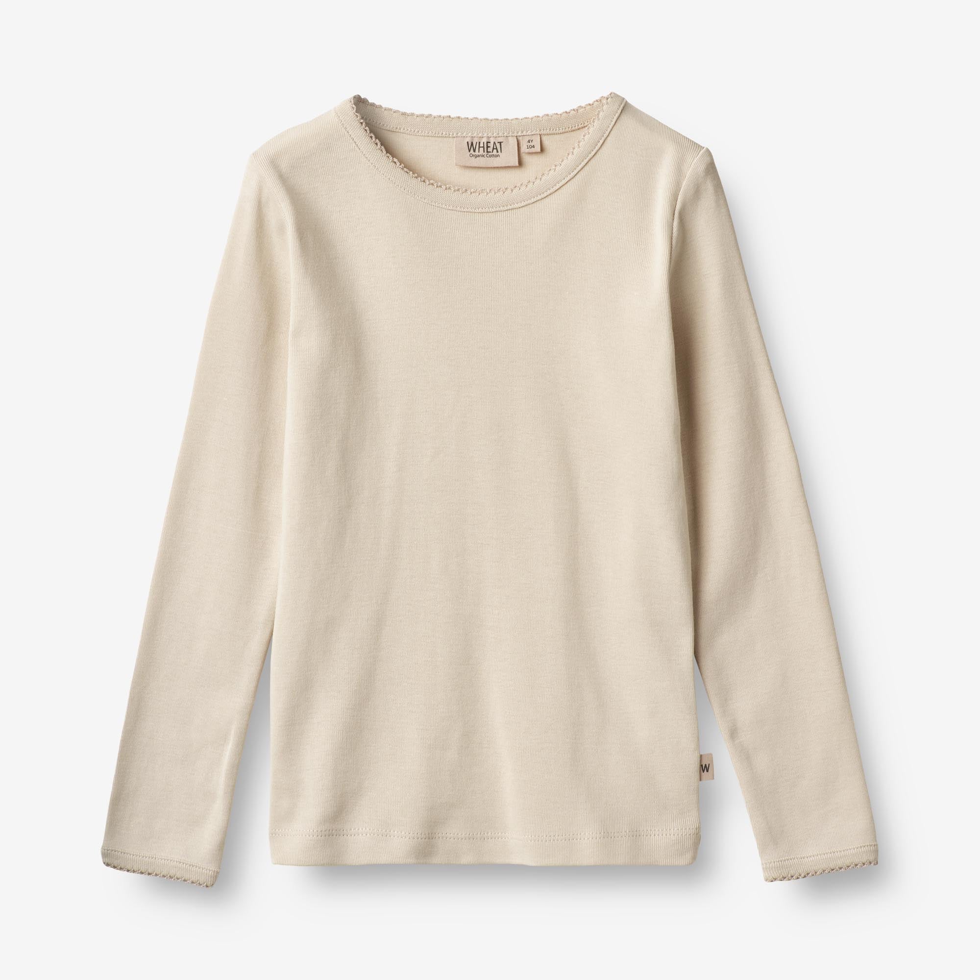 Wheat Main  Langærmet Basis T-shirt Belis Jersey Tops and T-Shirts 3191 offwhite
